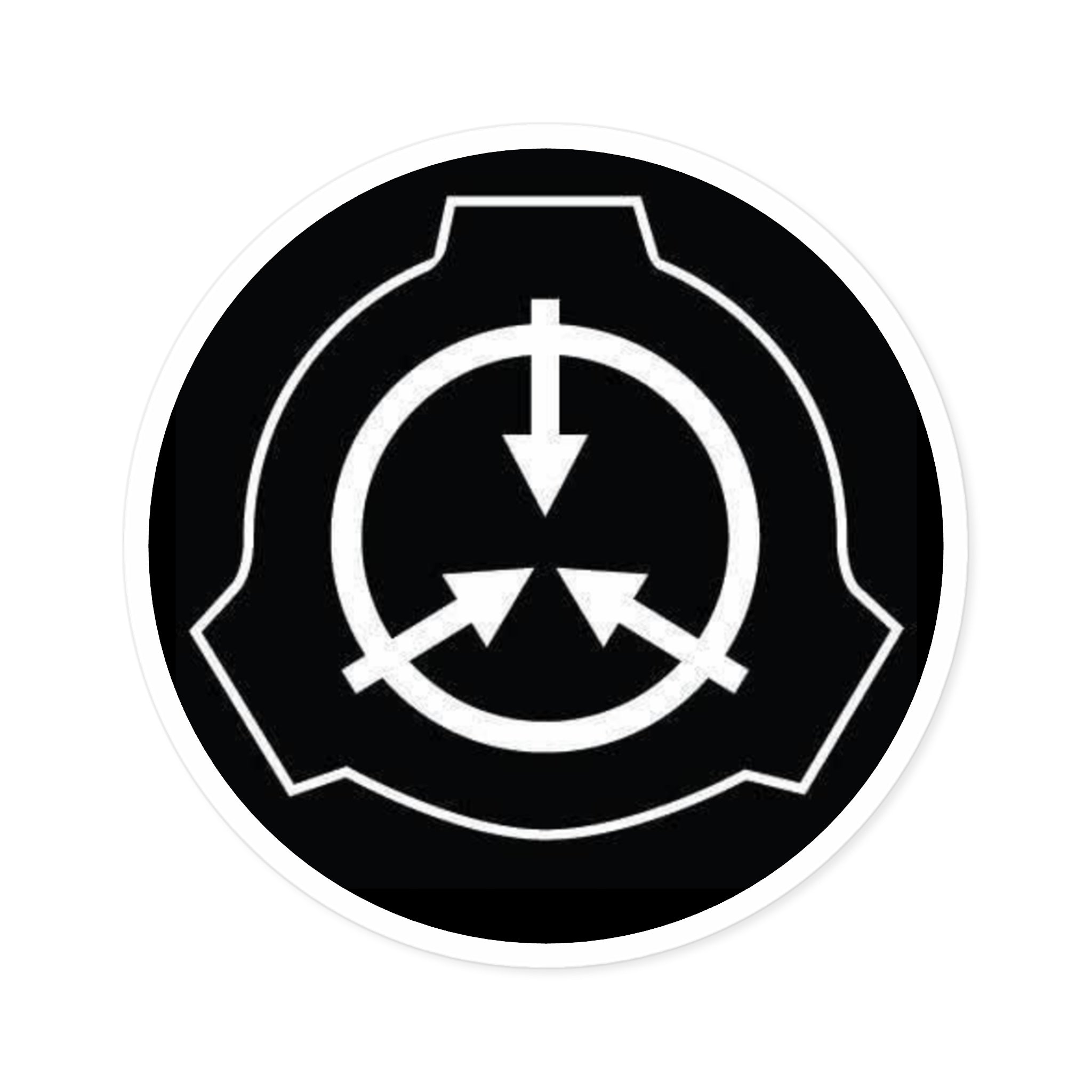 SCP Foundation Logo Round Sticker — Indoor/Outdoor Durable Vinyl