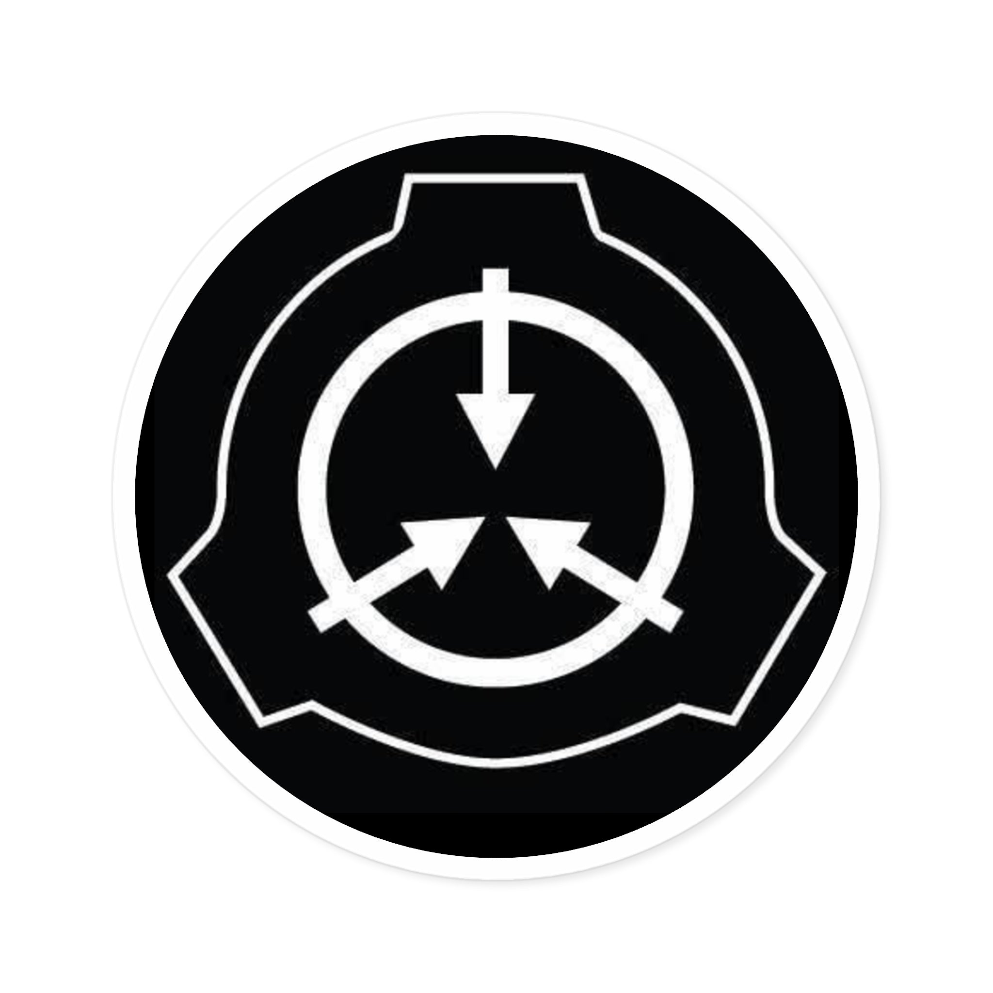 SCP Foundation Logo Round Sticker — Indoor/Outdoor Durable Vinyl