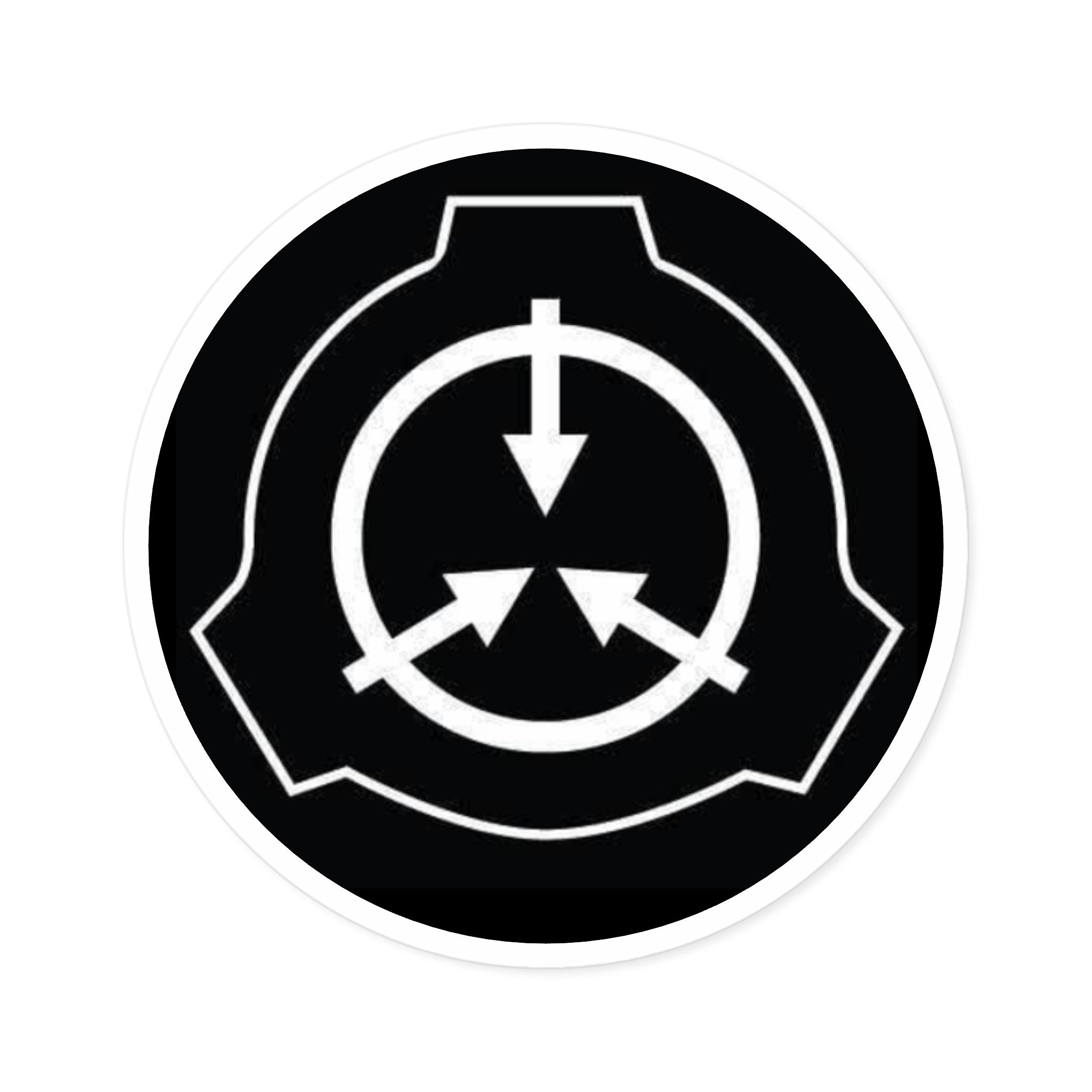 SCP Foundation Logo Round Sticker — Indoor/Outdoor Durable Vinyl