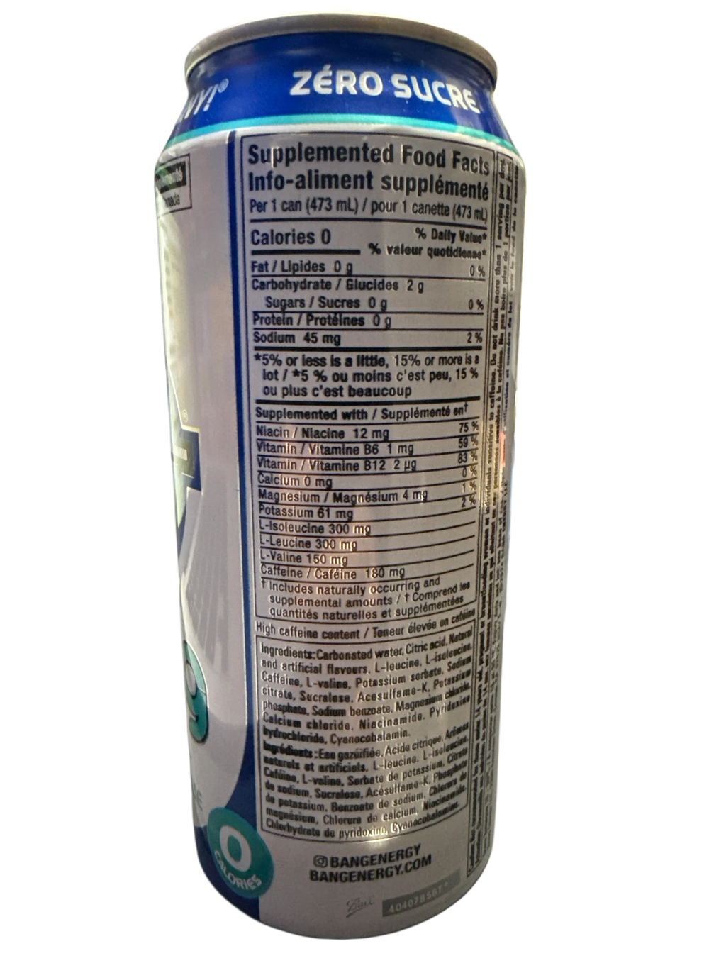 Bang Zero Sugar Blue Razz Energy Drink 473ML - U.S Edition