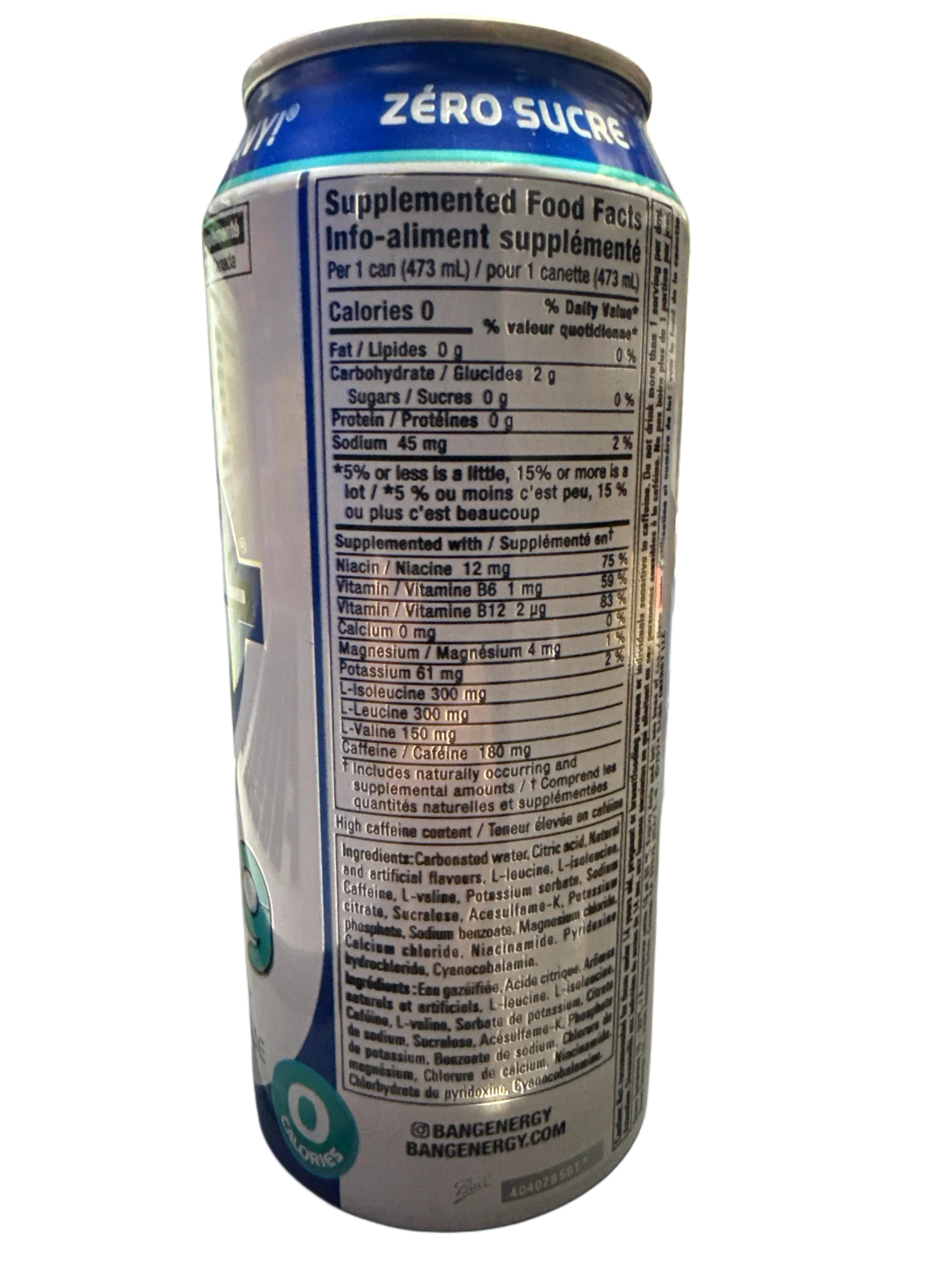 Bang Zero Sugar Blue Razz Energy Drink 473ML - U.S Edition