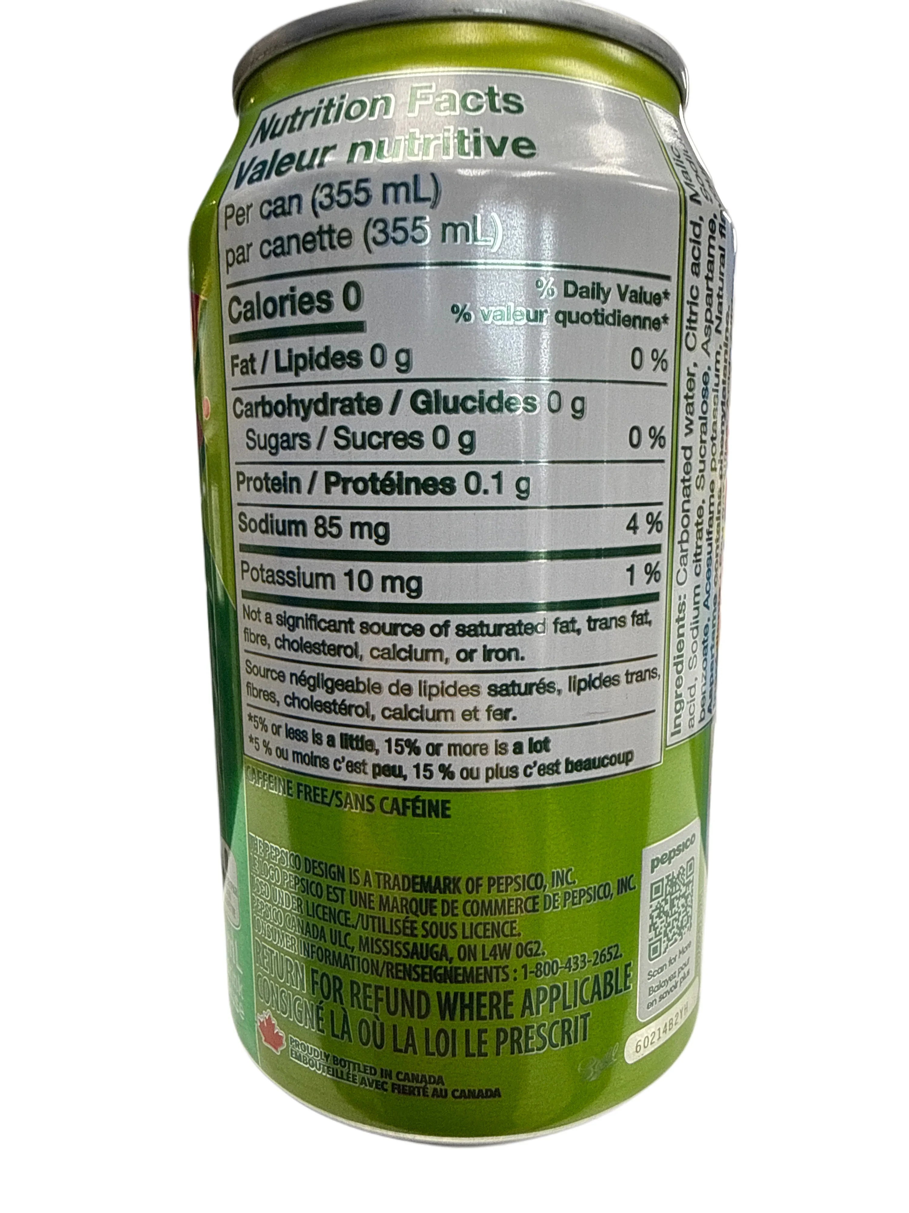 7UP Zero Sugar Watermelon Can 355ML - Canadian Edition