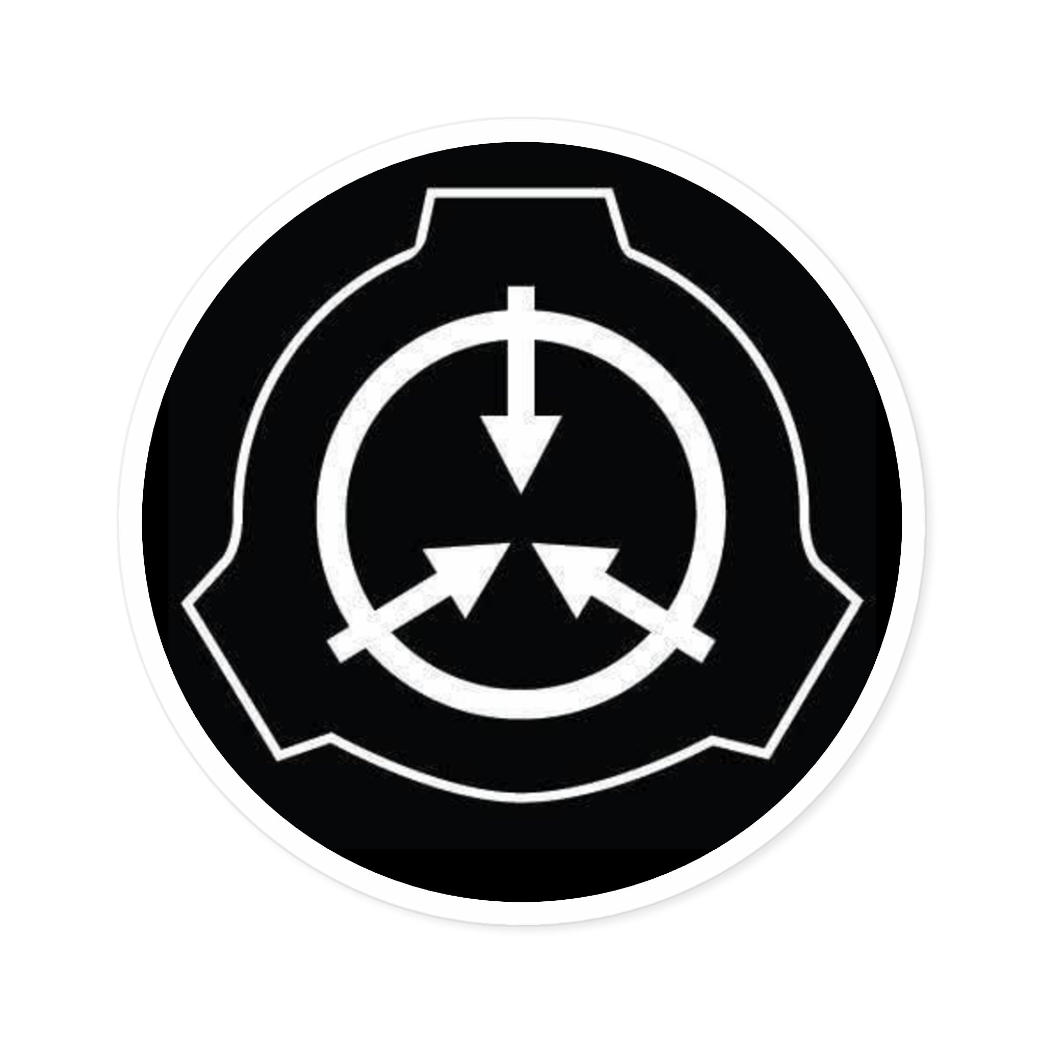 SCP Foundation Logo Round Sticker — Indoor/Outdoor Durable Vinyl