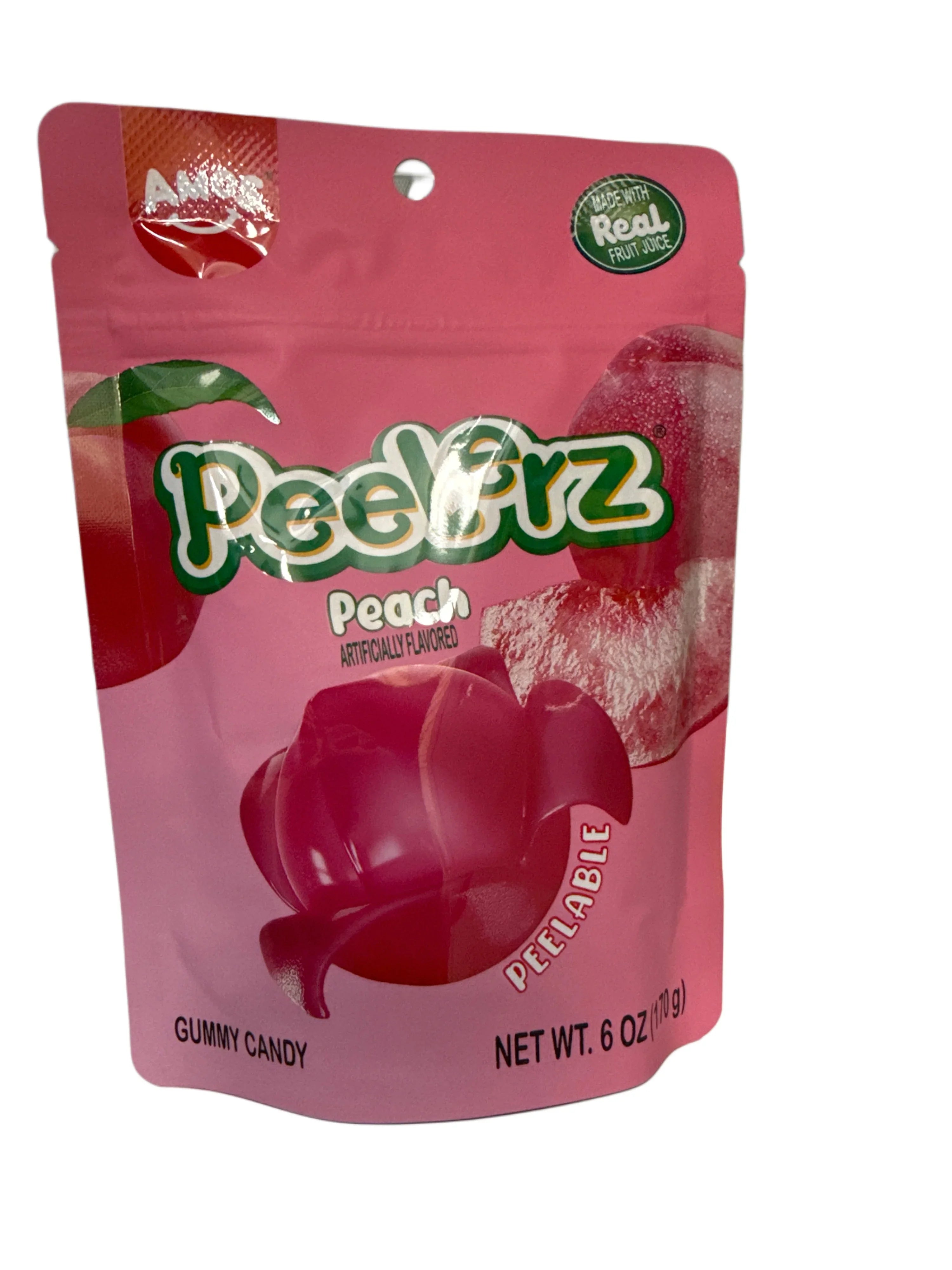 Amos Peelerz Peach Peelable Gummy Candy 170G - U.S Edition