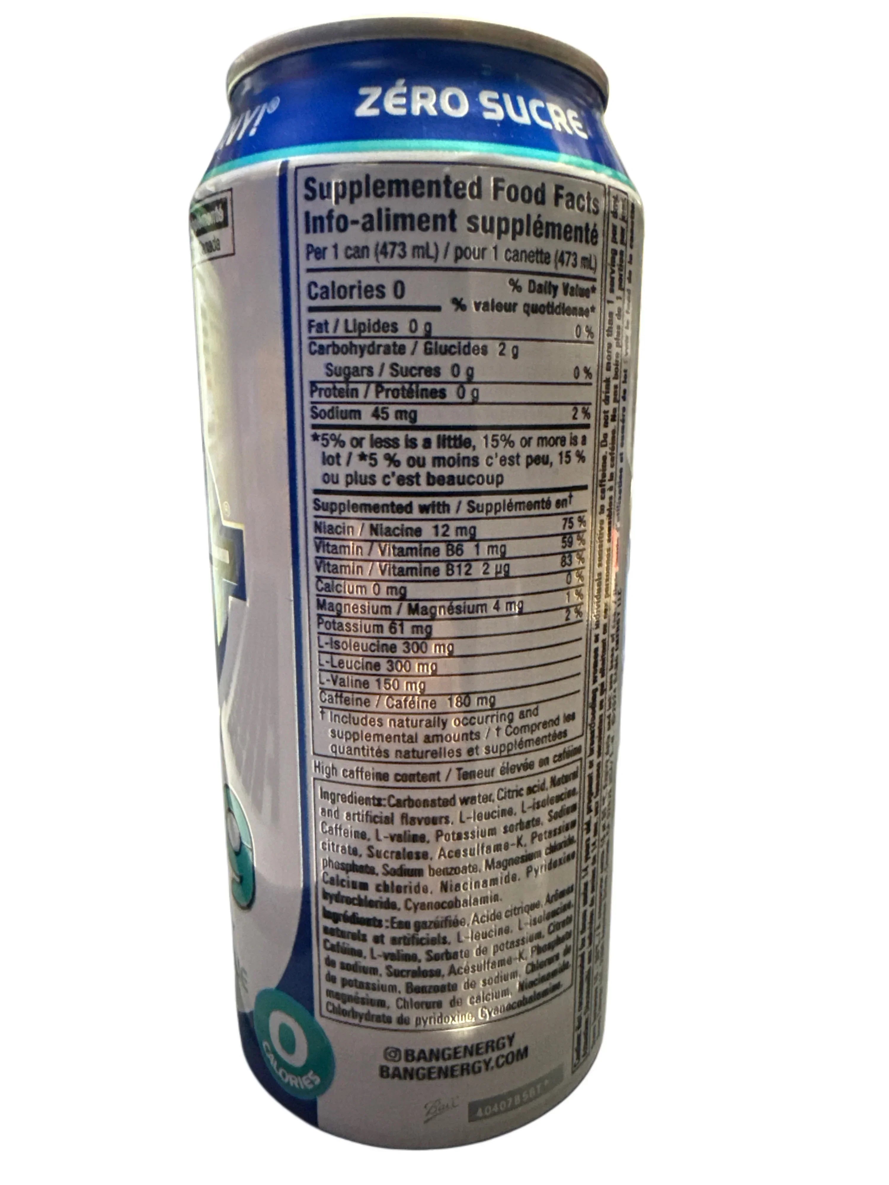 Bang Zero Sugar Blue Razz Energy Drink 473ML - U.S Edition