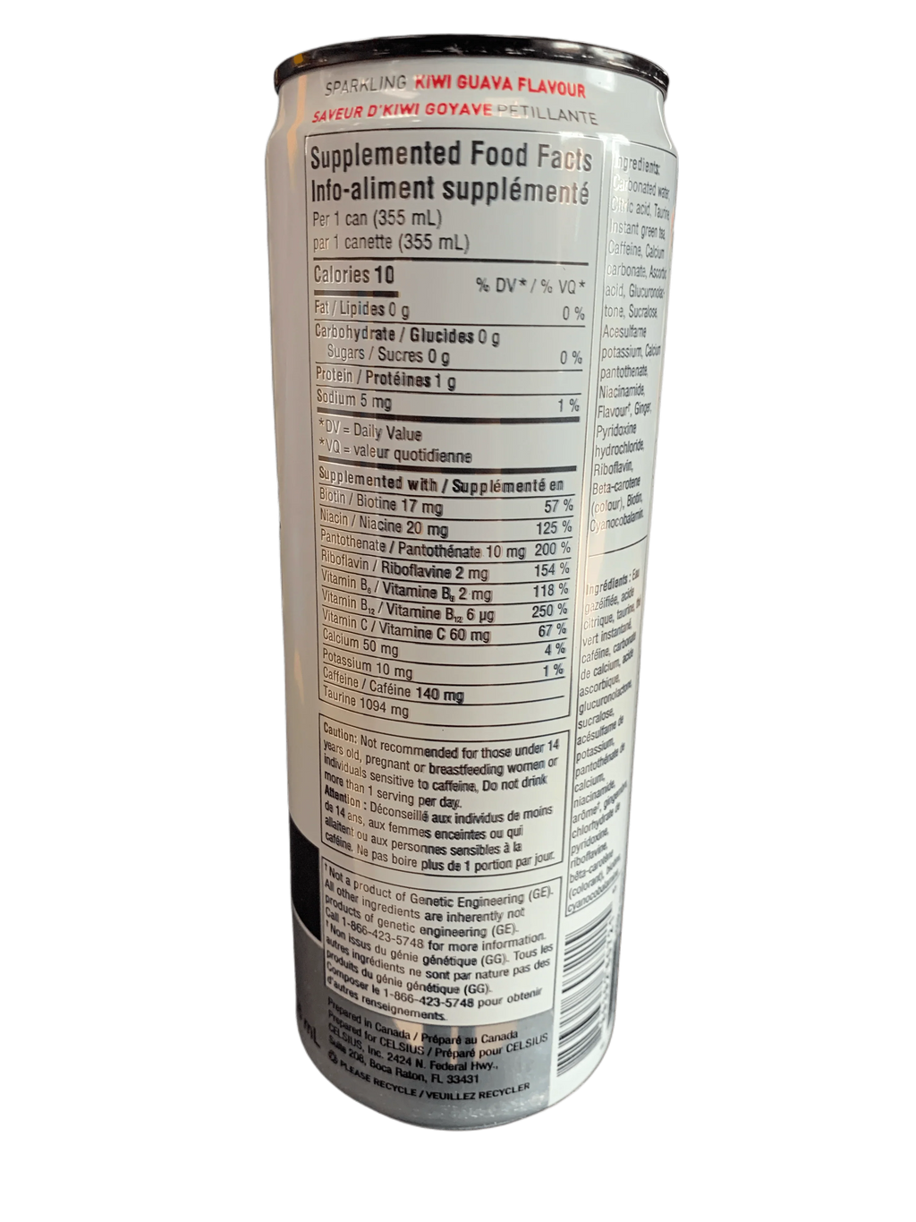 Celsius Sparkling Kiwi Guava Energy Drink 355ML - Canadian Edition