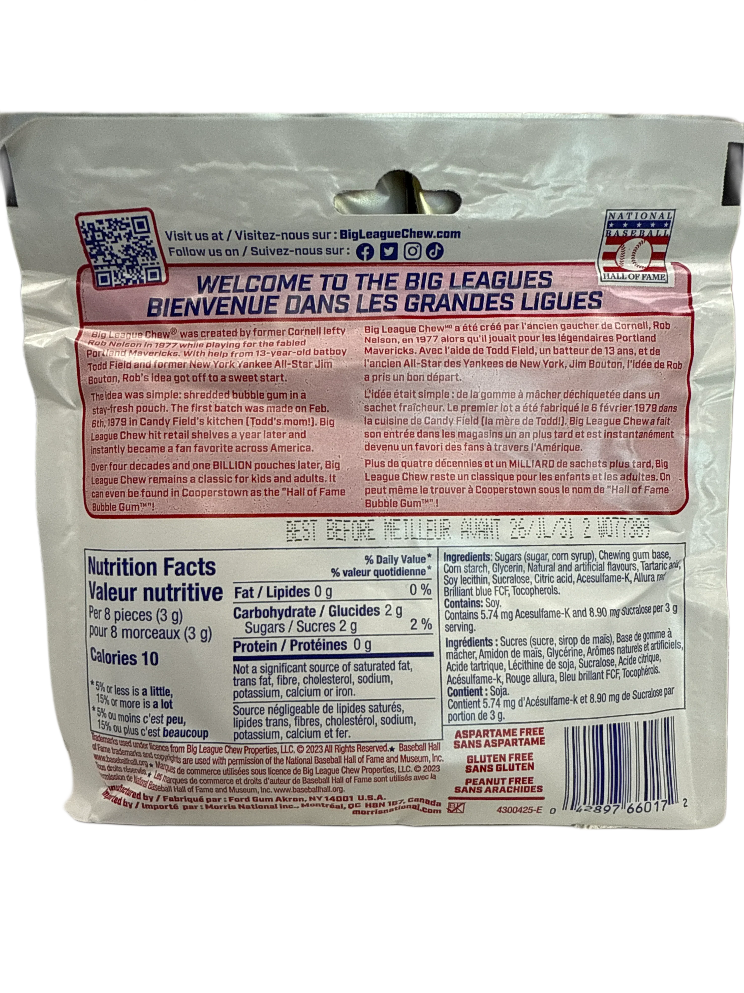 Big League Chew Ground Ball Grape Flavour 60G - U.S Edition