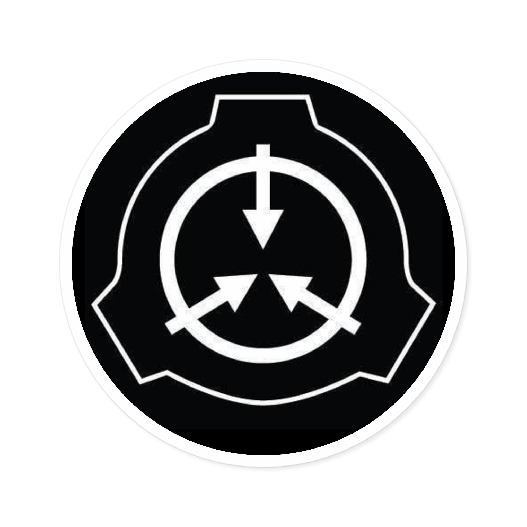 SCP Foundation Logo Round Sticker — Indoor/Outdoor Durable Vinyl