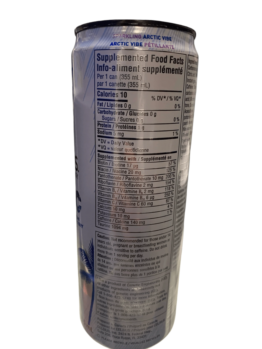 Celsius Arctic Vibe Zero Sugar Energy Drink 355ML - Canadian Edition