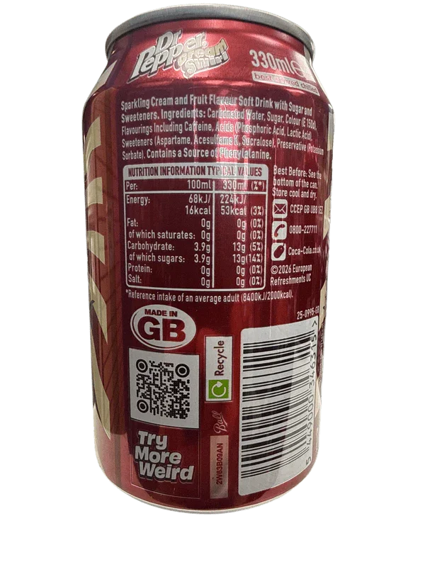 Dr Pepper Cream Swirl 330ML - U.K Edition