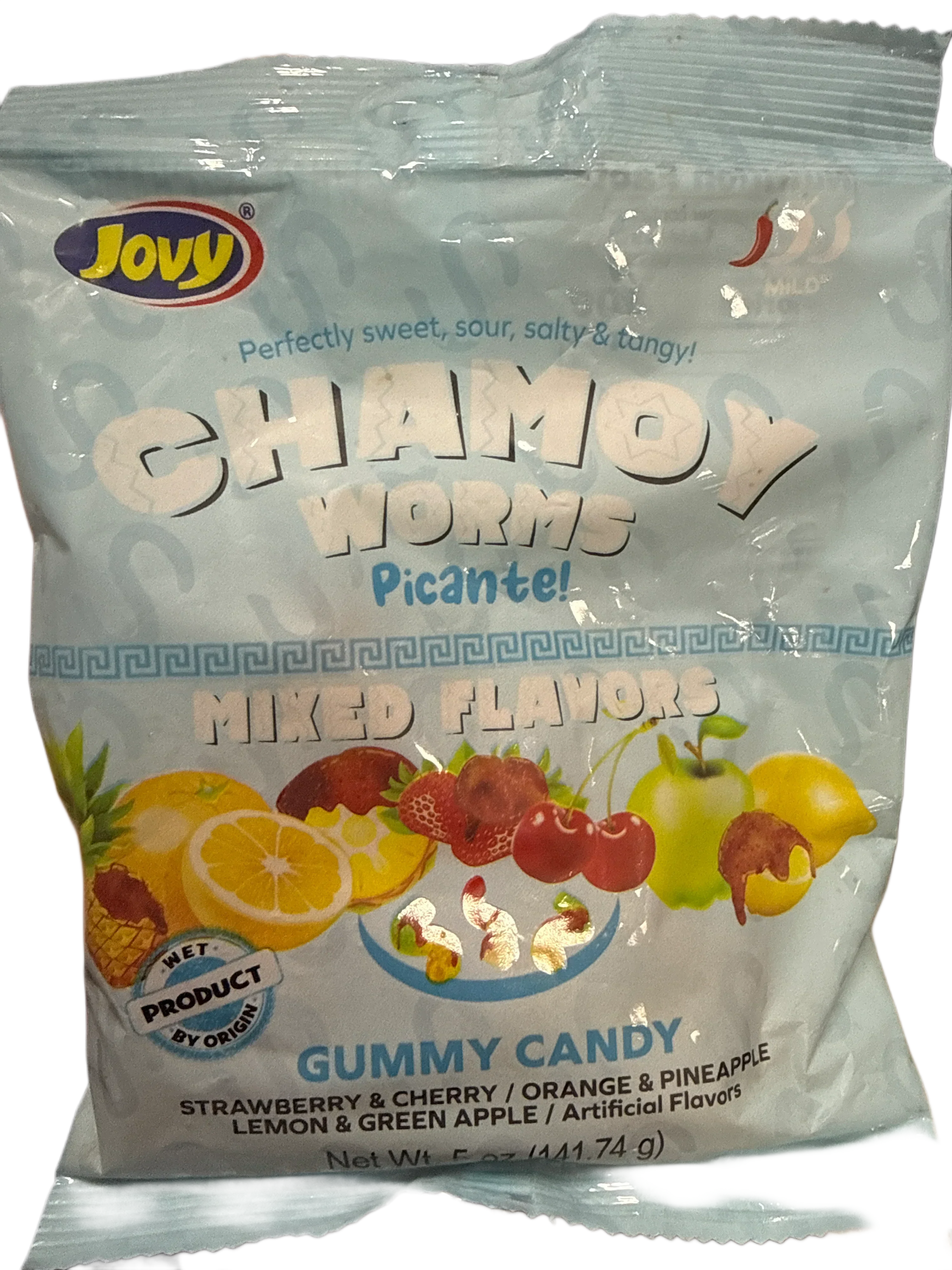 Chamoy Spicy Worms Mixed Fruit Gummy Candy 141.7G - Mexico Edition