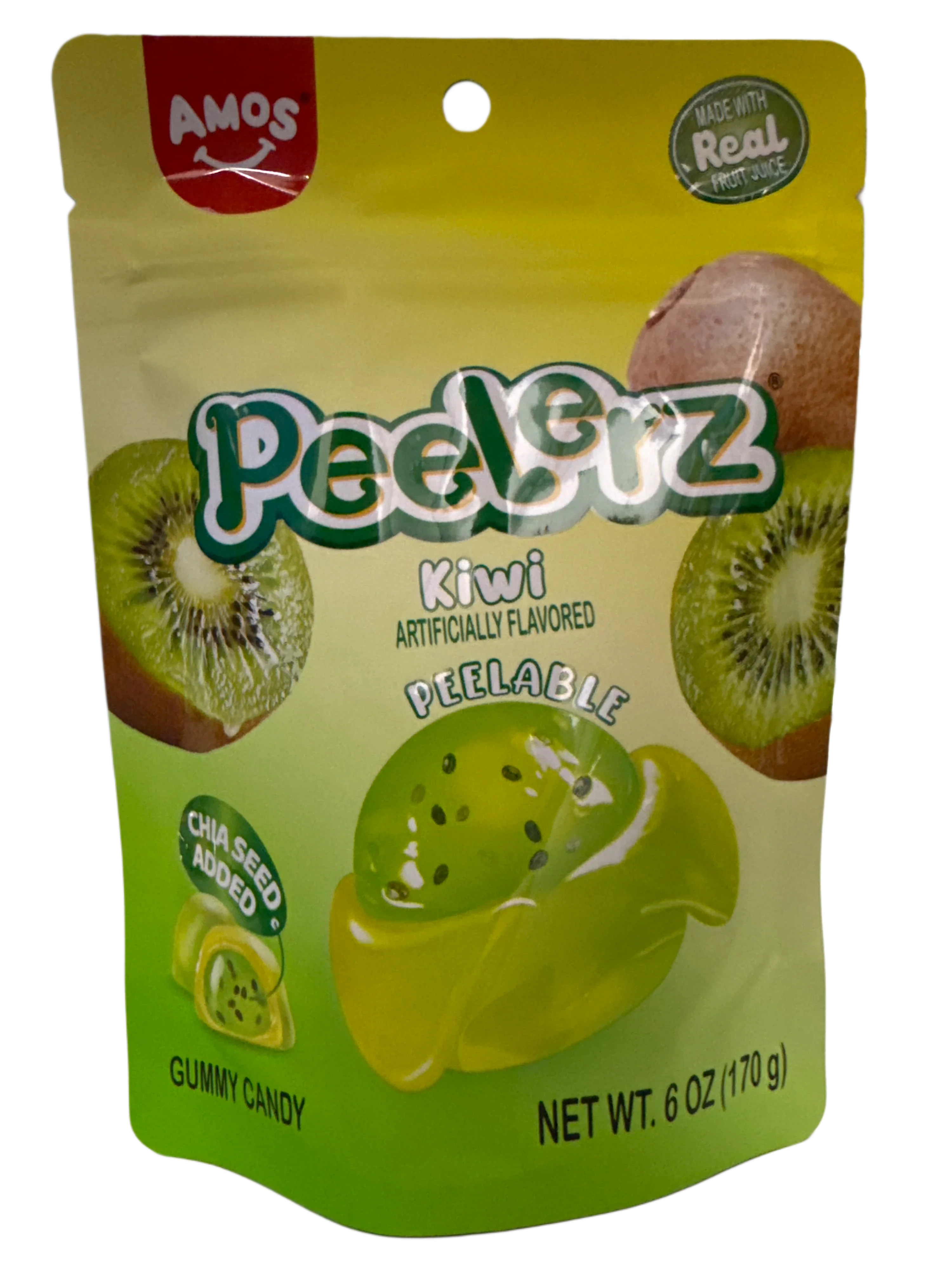 Amos Peelerz Kiwi Peelable Gummy Candy 170G - U.S Edition