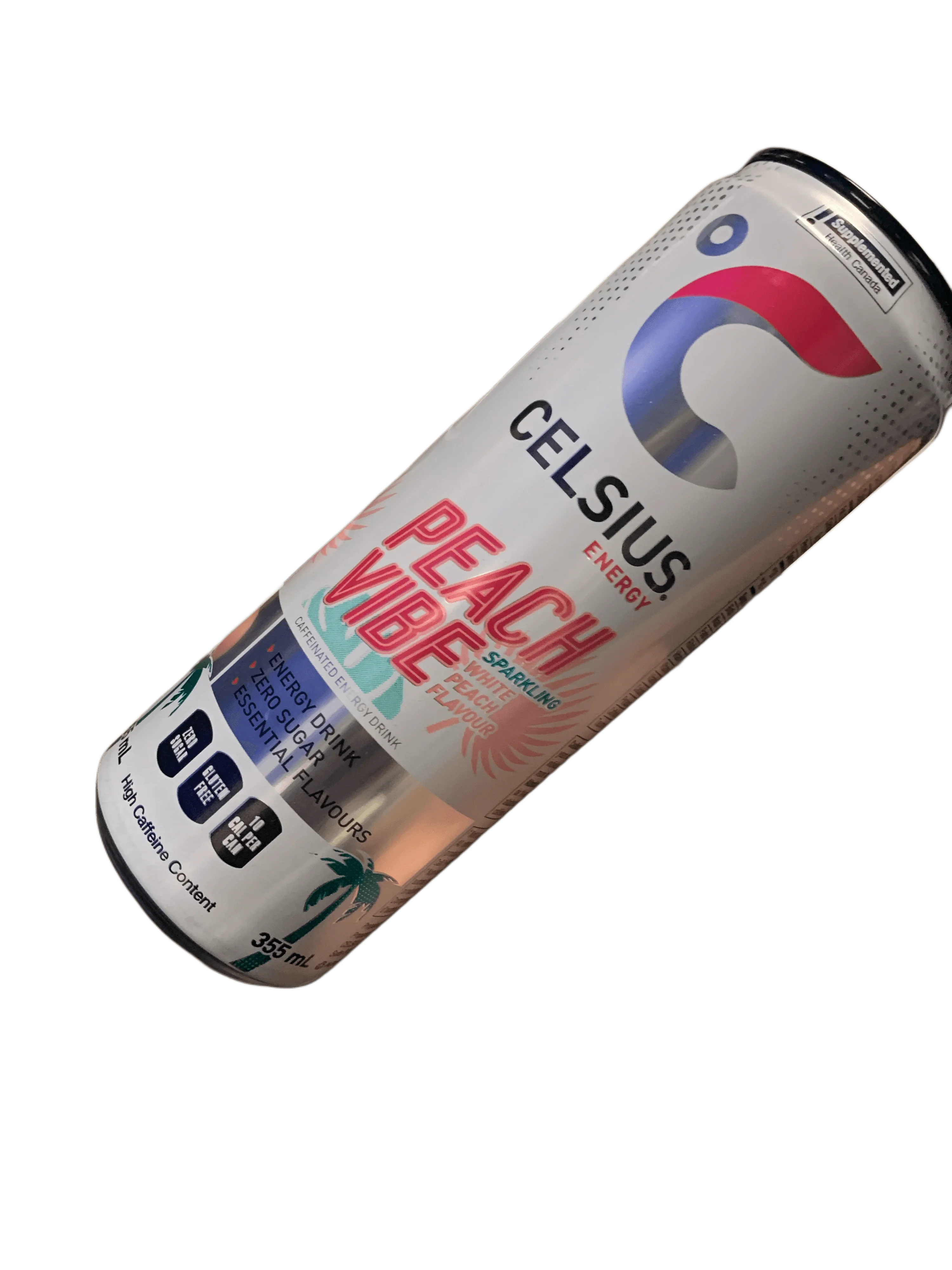 Celsius Peach Vibe Zero Sugar Energy Drink 355ML - Canadian Edition