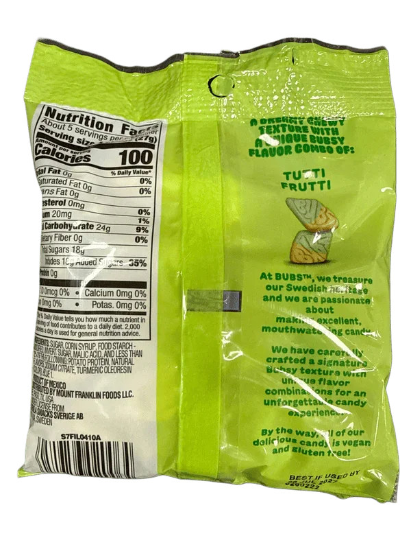 Bubs Sour Diamond Tutti Frutti Candy 156G - Sweden Edition