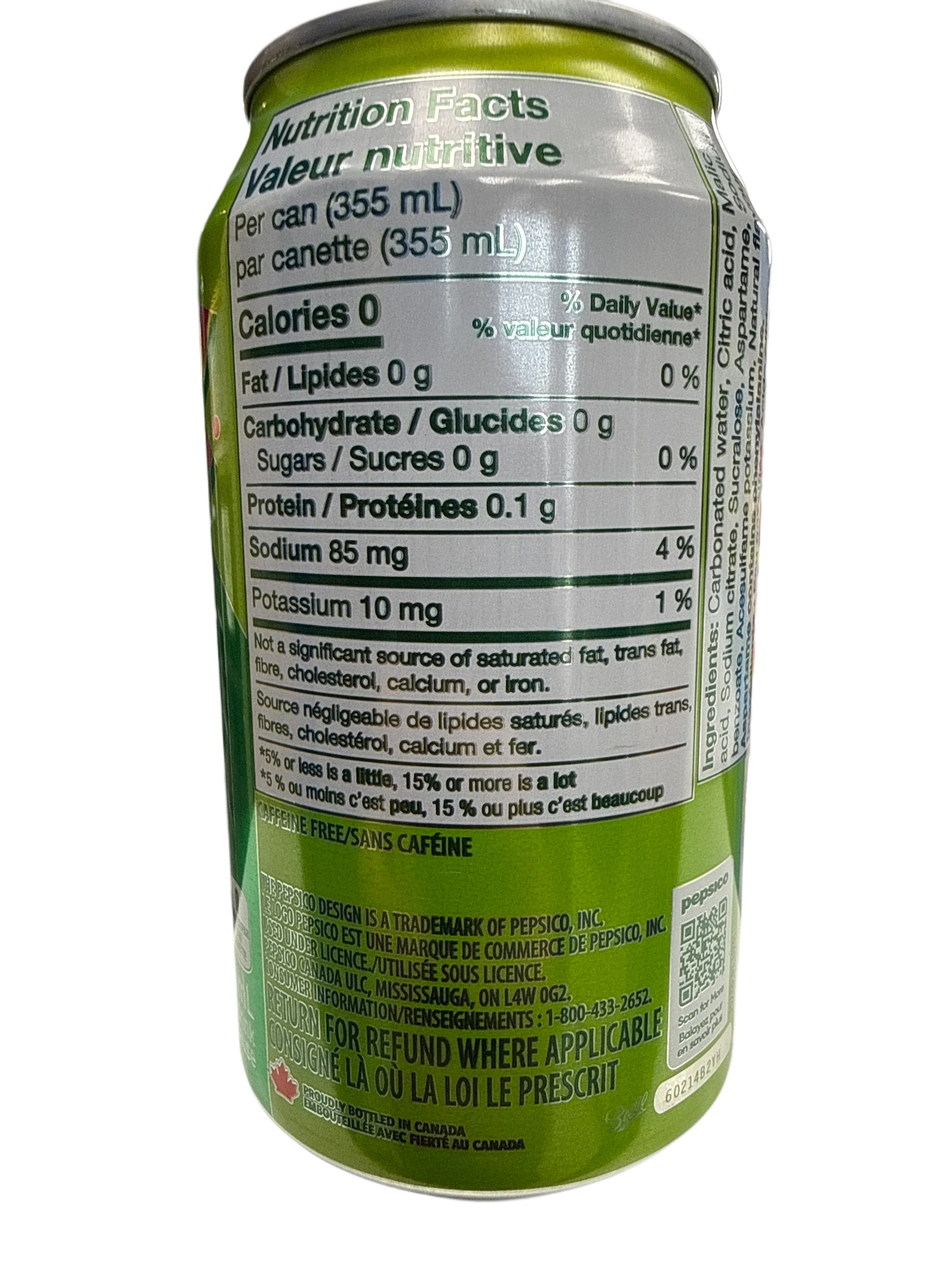 7UP Zero Sugar Watermelon Can 355ML - Canadian Edition