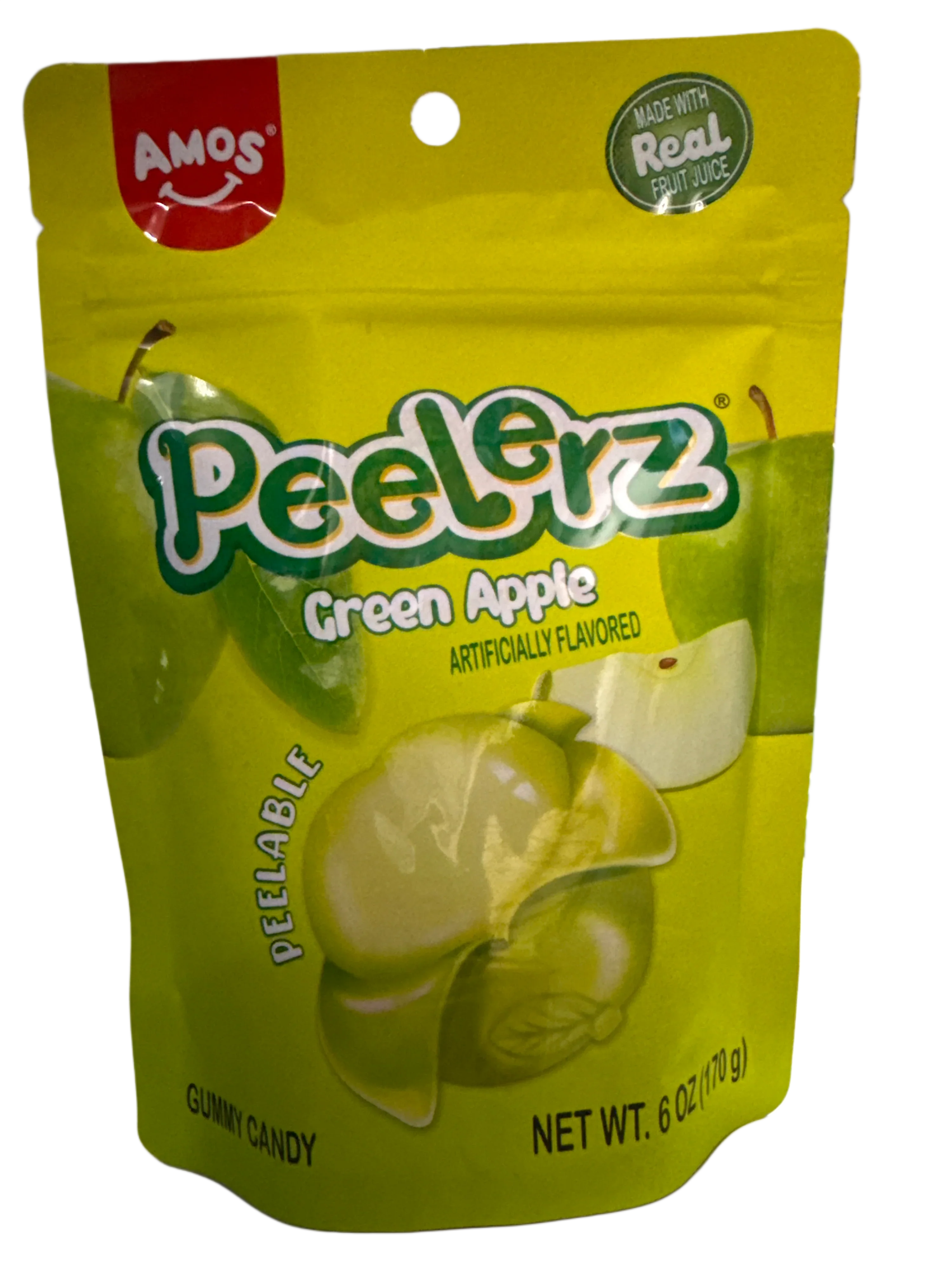 Amos Peelerz Green Apple Peelable Gummy Candy 170G - U.S Edition