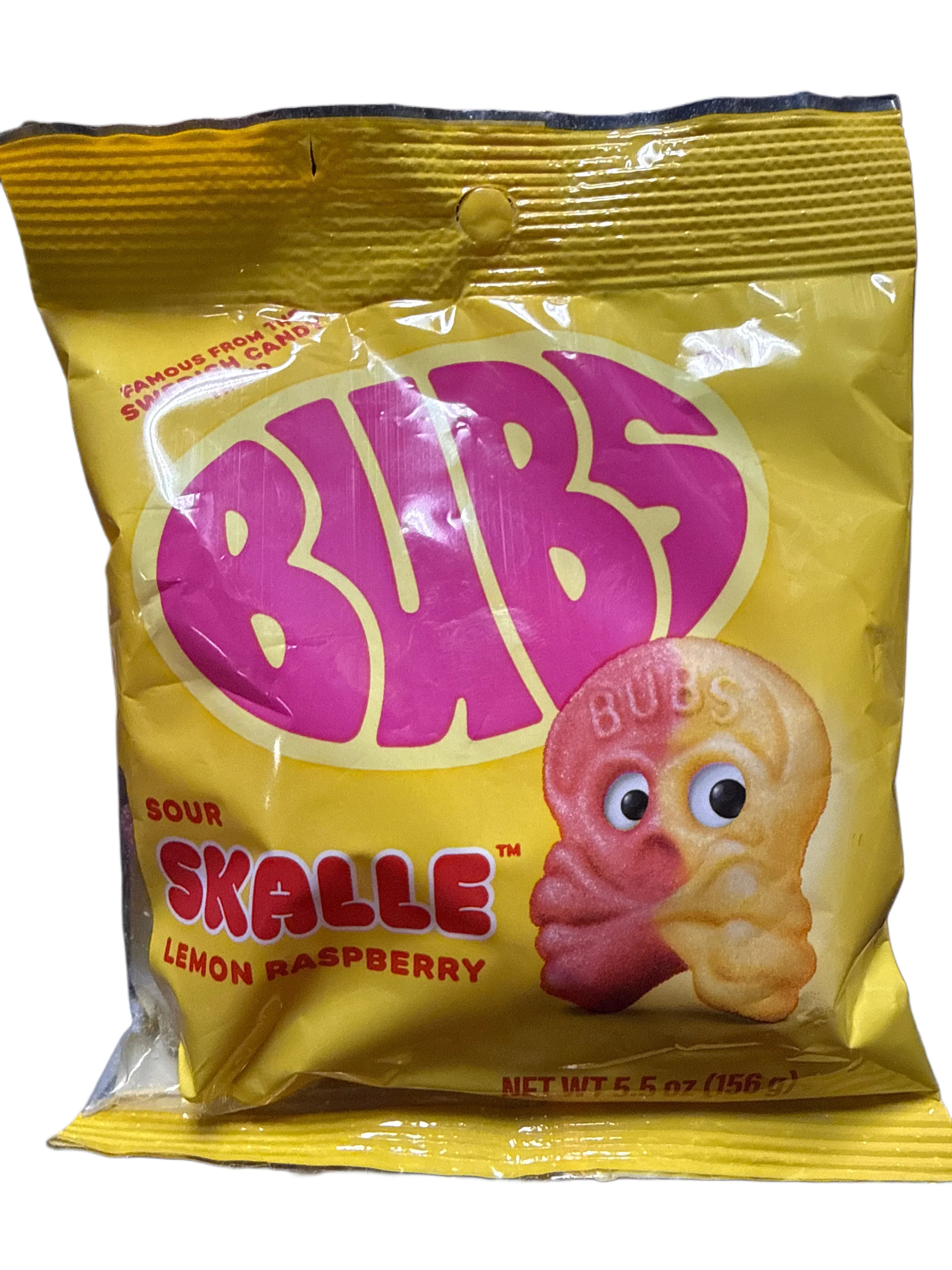Bubs Sour Skalle Lemon Raspberry Flavoured Candy 156G - Sweden Edition