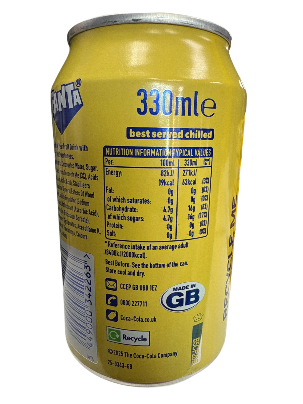 Fanta Pear Flavoured Can 355ML - U.K Edition