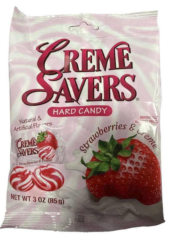 Creme Savers Strawberries And Creme Hard Candy 85G - U.S Edition