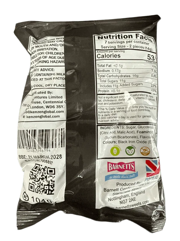 Barnetts Mega Sour Zombie Bombz 104G - U.K Edition