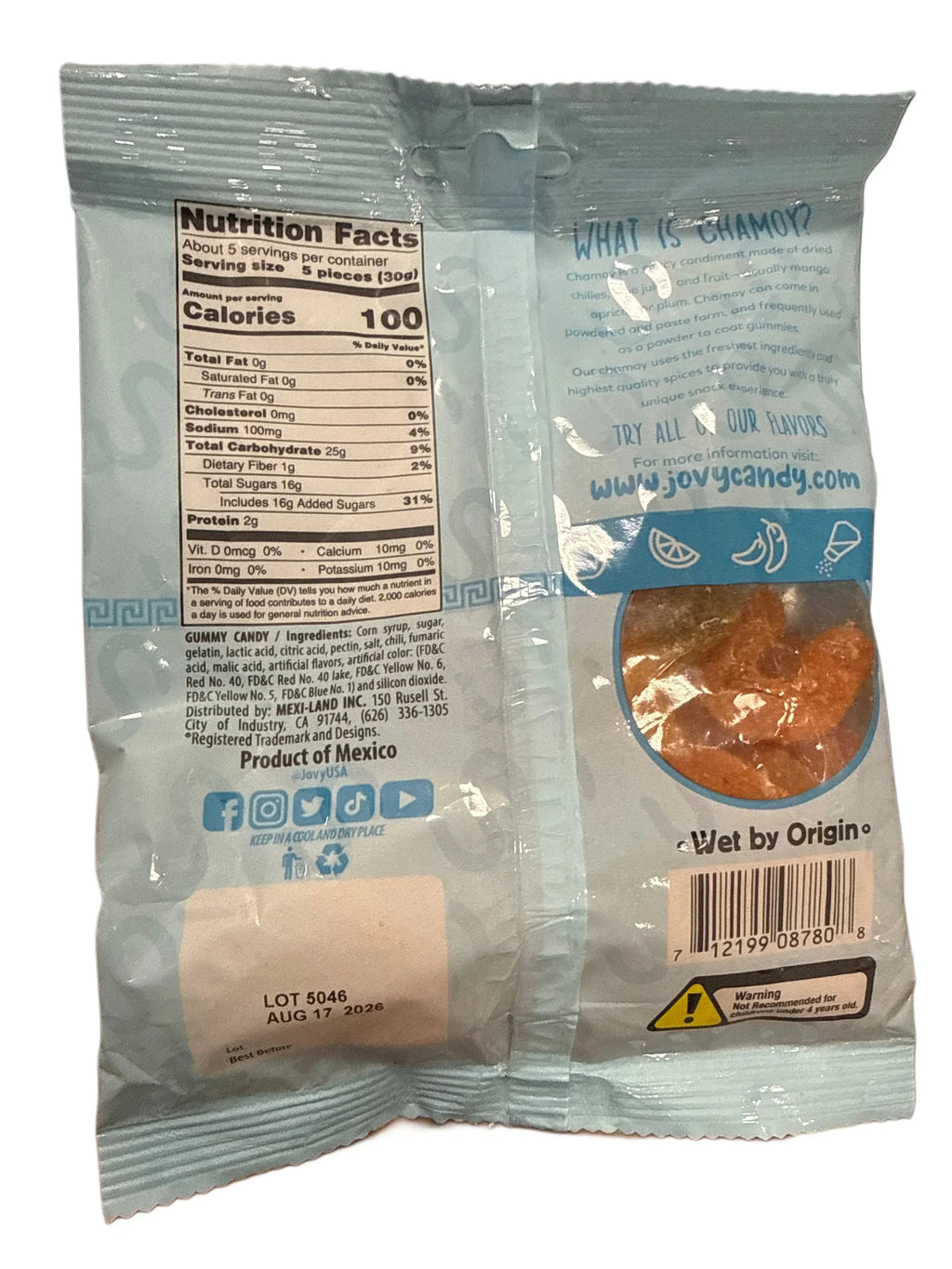 Chamoy Spicy Worms Mixed Fruit Gummy Candy 141.7G - Mexico Edition
