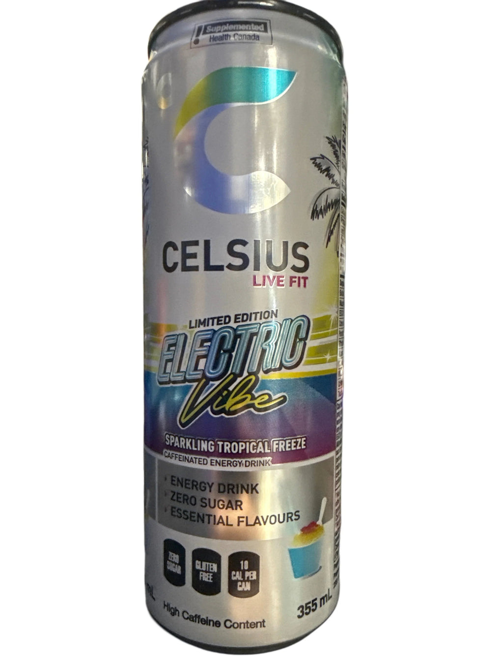Celsius Limited Edition Zero Sugar Electric Vibe Sparkling Tropical Freeze Energy Drink 355ML - Canadian Edition