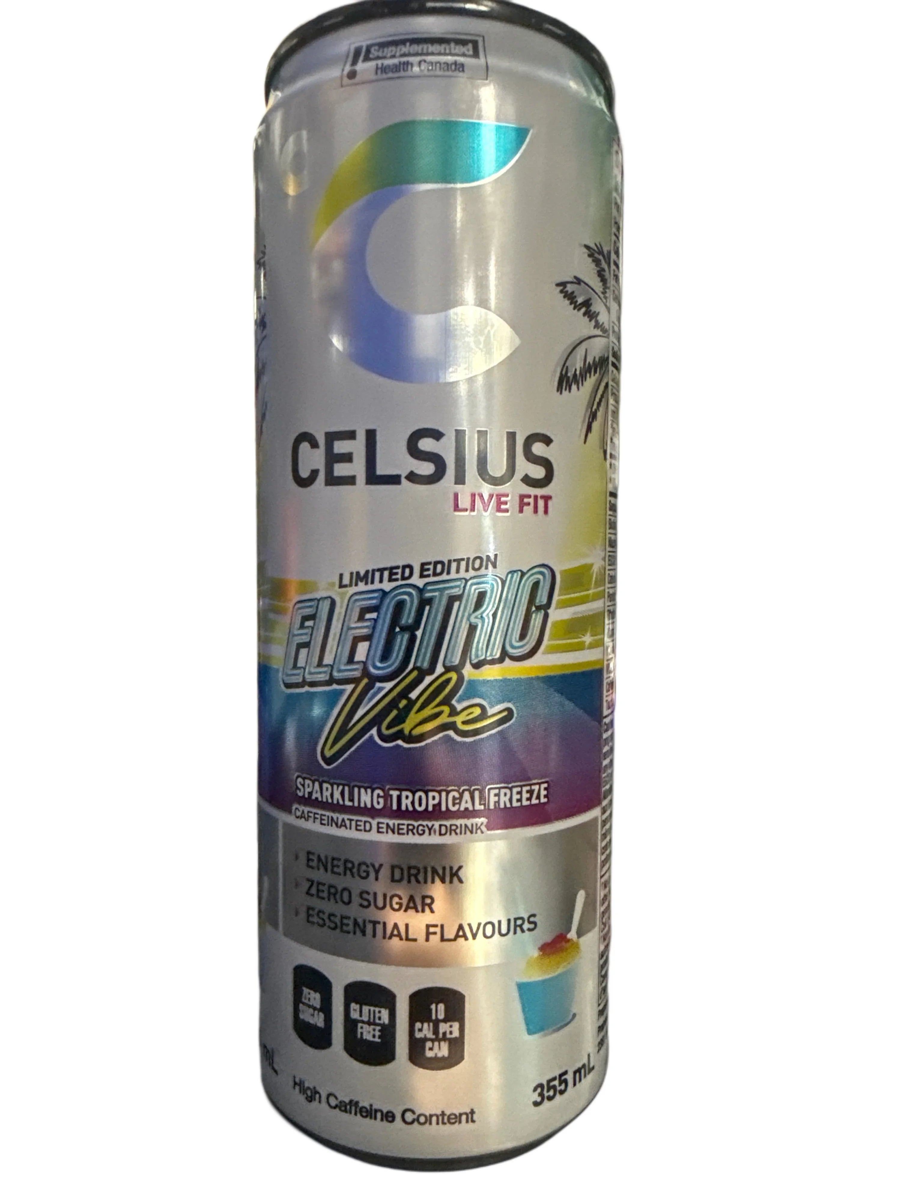 Celsius Limited Edition Zero Sugar Electric Vibe Sparkling Tropical Freeze Energy Drink 355ML - Canadian Edition