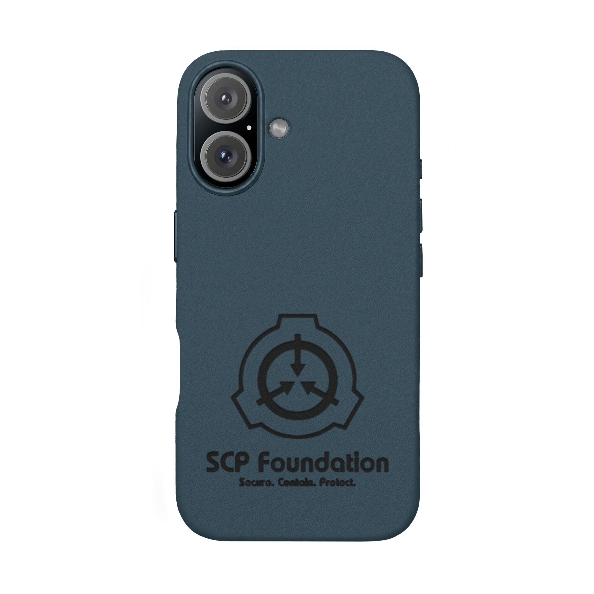 SCP Foundation PU Leather Phone Case — Embossed Logo Engraving
