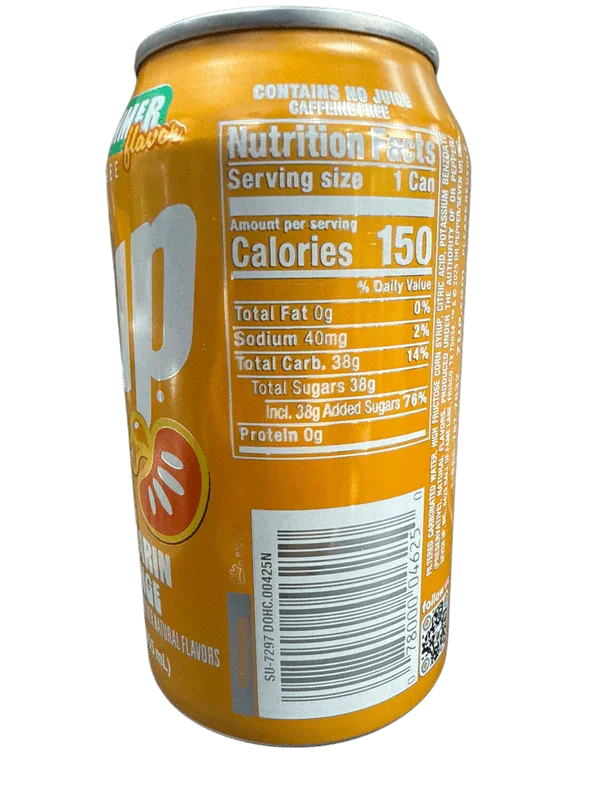 7UP Limited Edition Mandarin Orange Can 355ML - U.S Edition