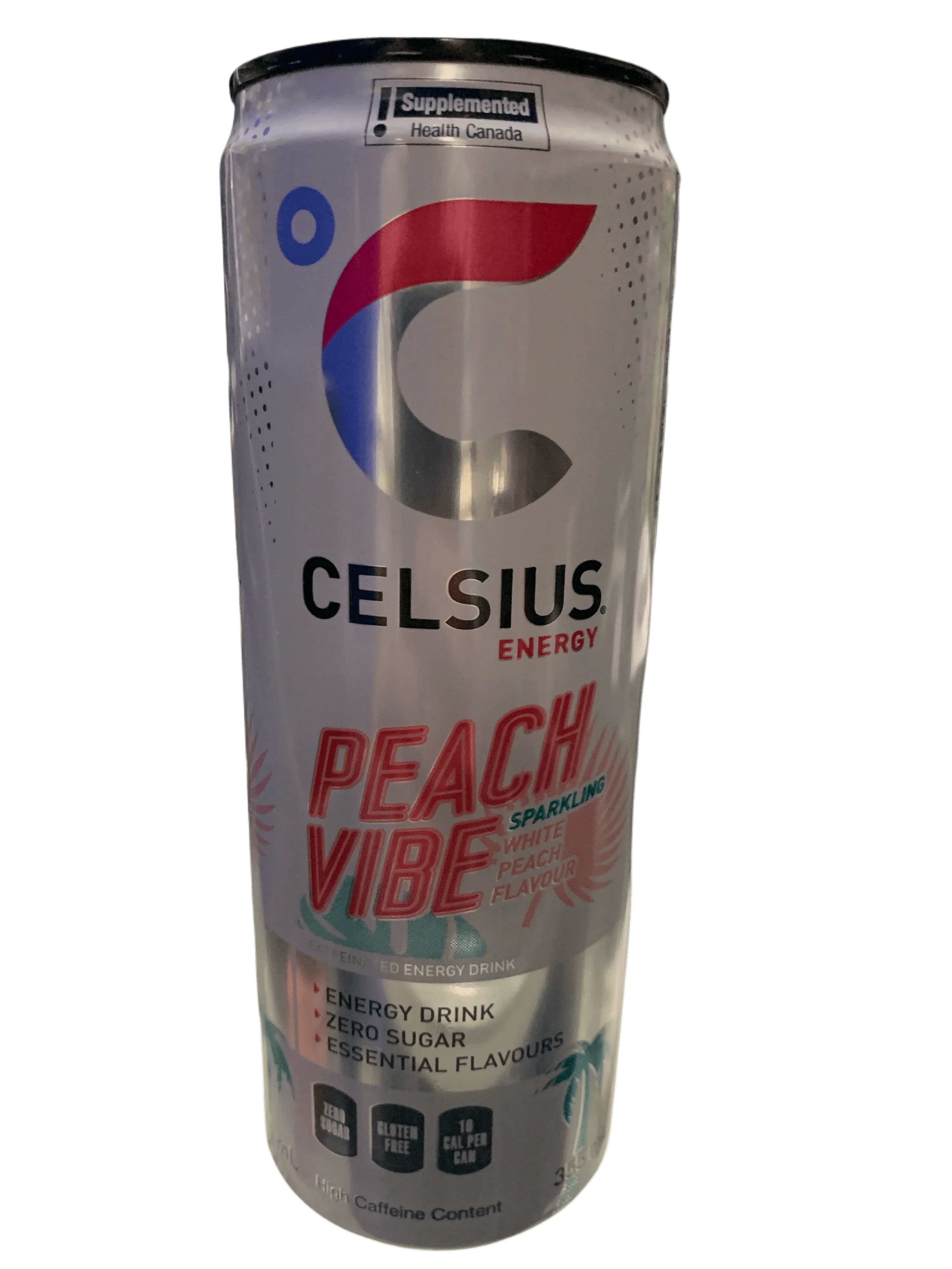 Celsius Peach Vibe Zero Sugar Energy Drink 355ML - Canadian Edition