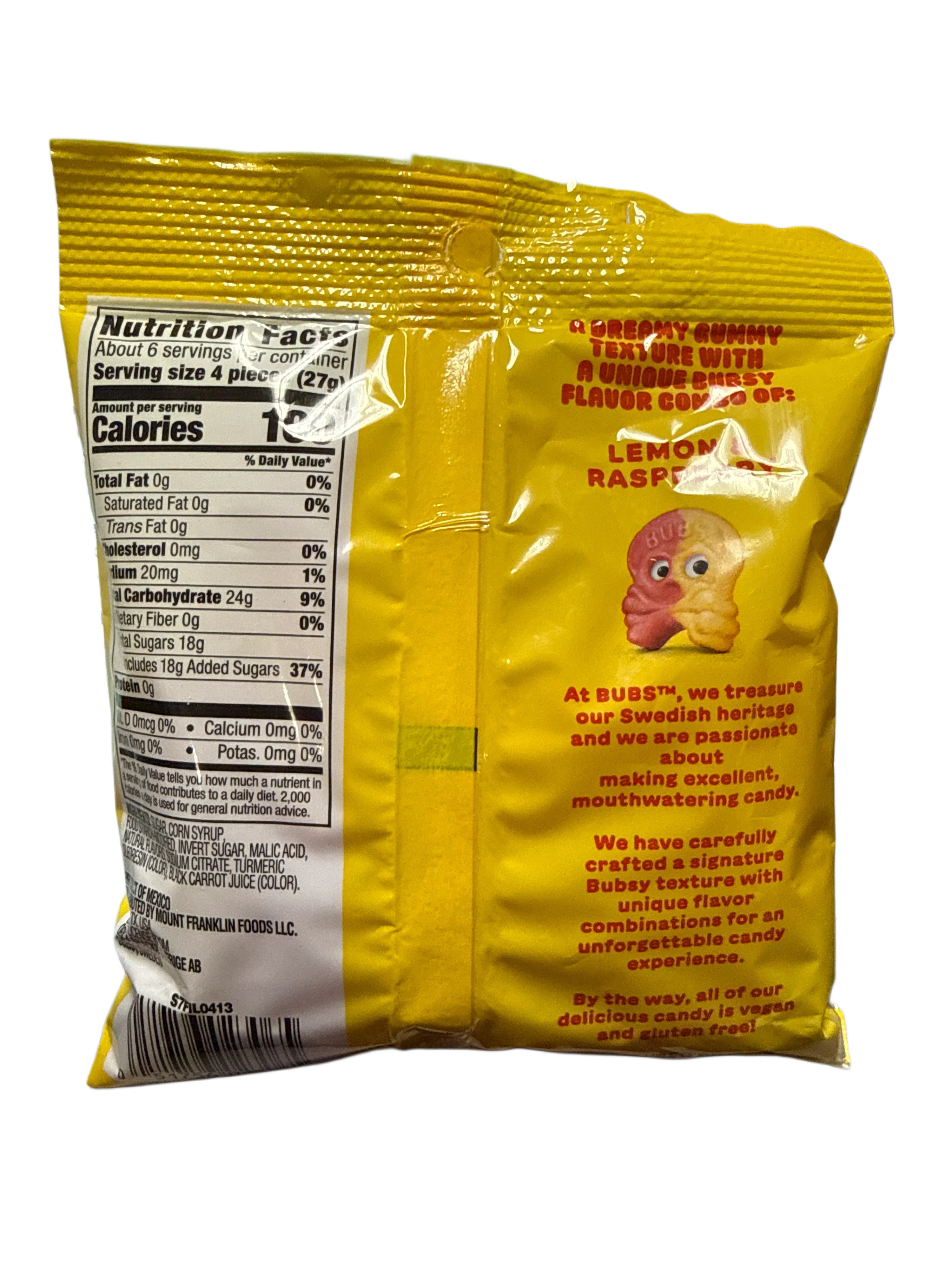 Bubs Sour Skalle Lemon Raspberry Flavoured Candy 156G - Sweden Edition