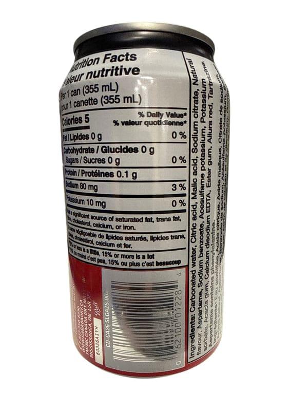 Canada Dry Limited Edition Zero Sugar Strawberry Lemonade Can 355ML - Canadian Edition