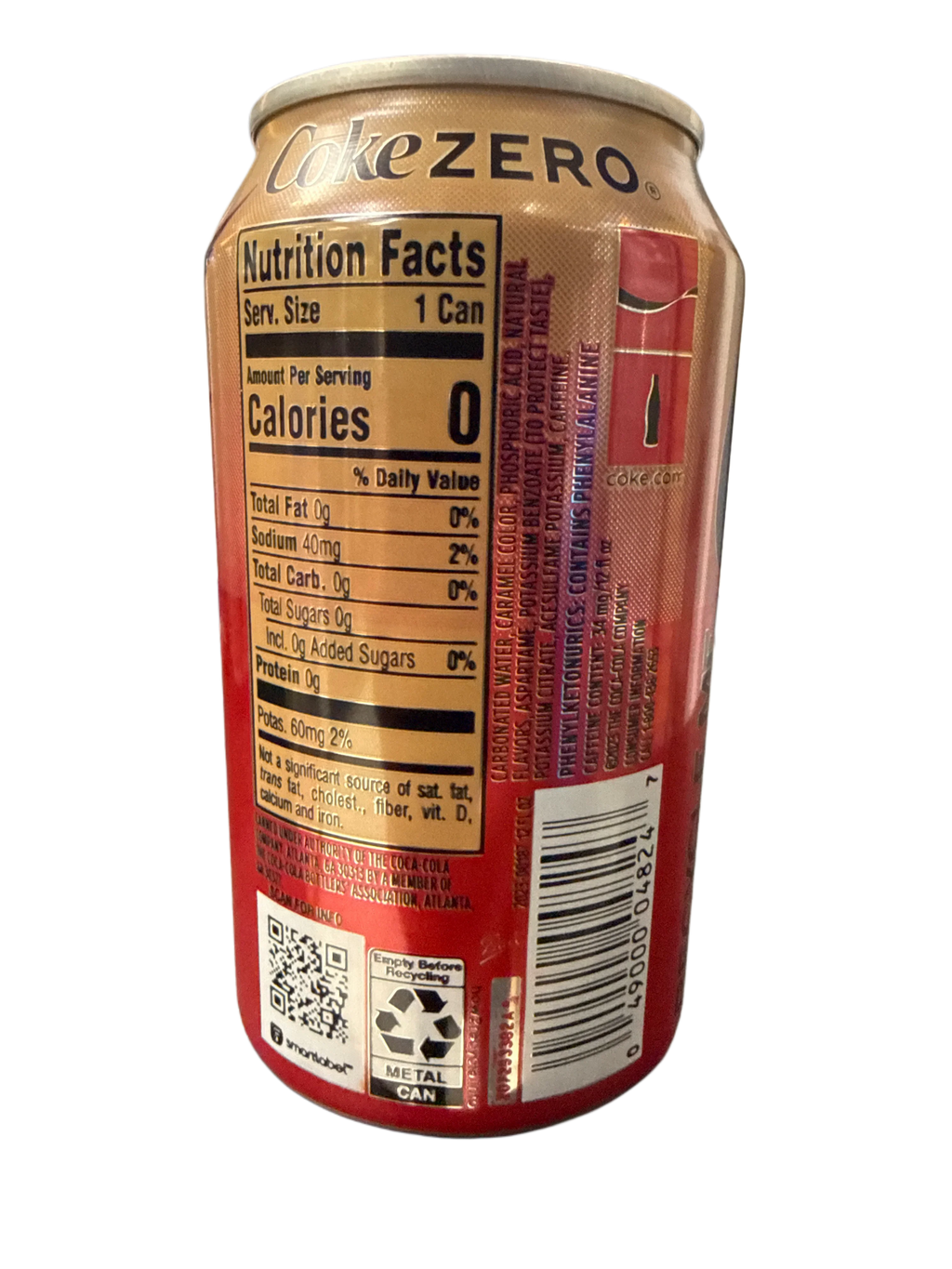 Coca Cola Zero Sugar Vanilla Flavoured Can 355ML - U.S Edition