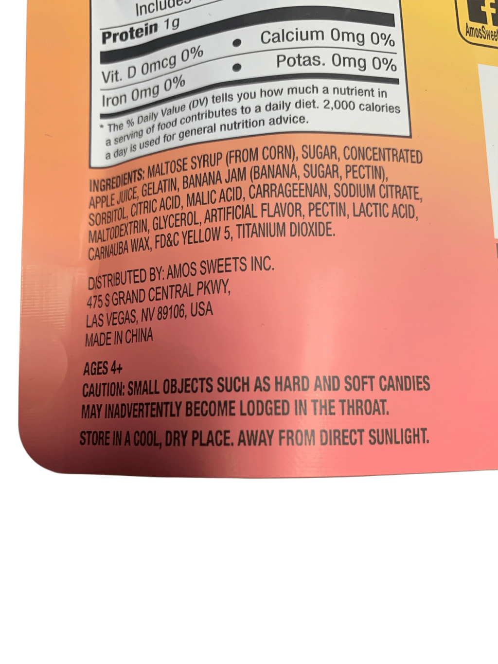 Amos Peelerz Gummy Peach 85G - U.S Edition