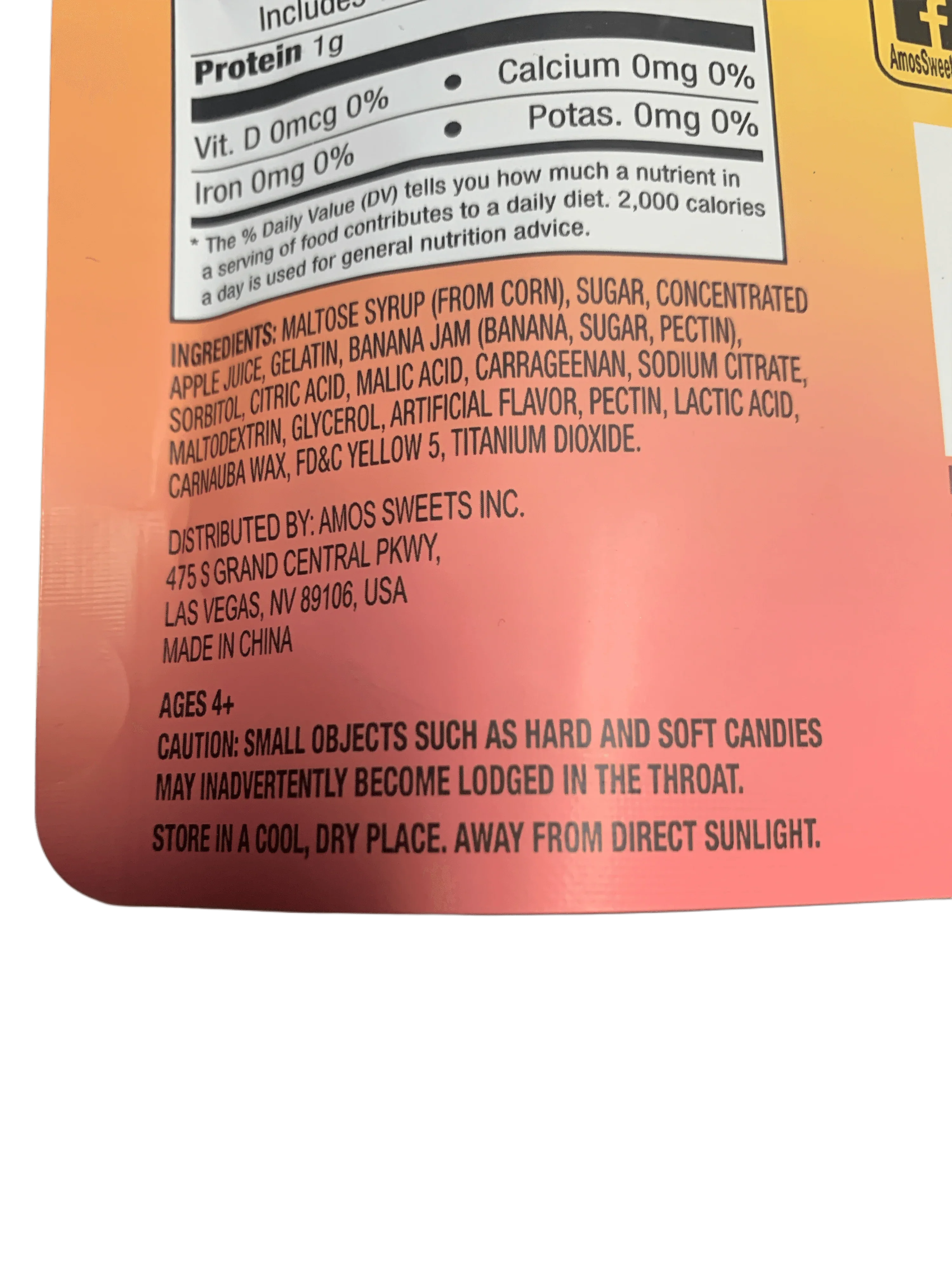 Amos Peelerz Gummy Peach 85G - U.S Edition