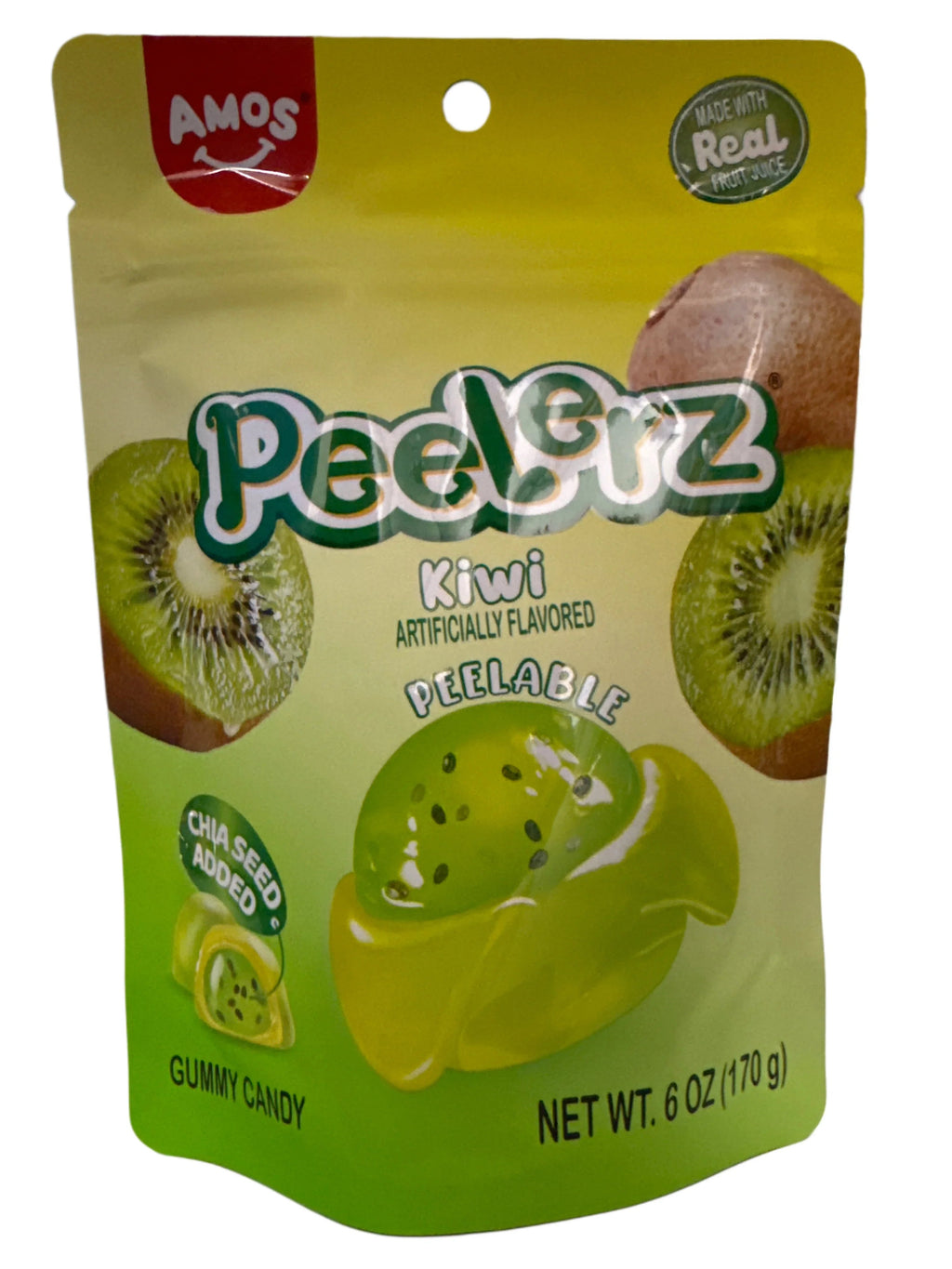 Amos Peelerz Kiwi Peelable Gummy Candy 170G - U.S Edition