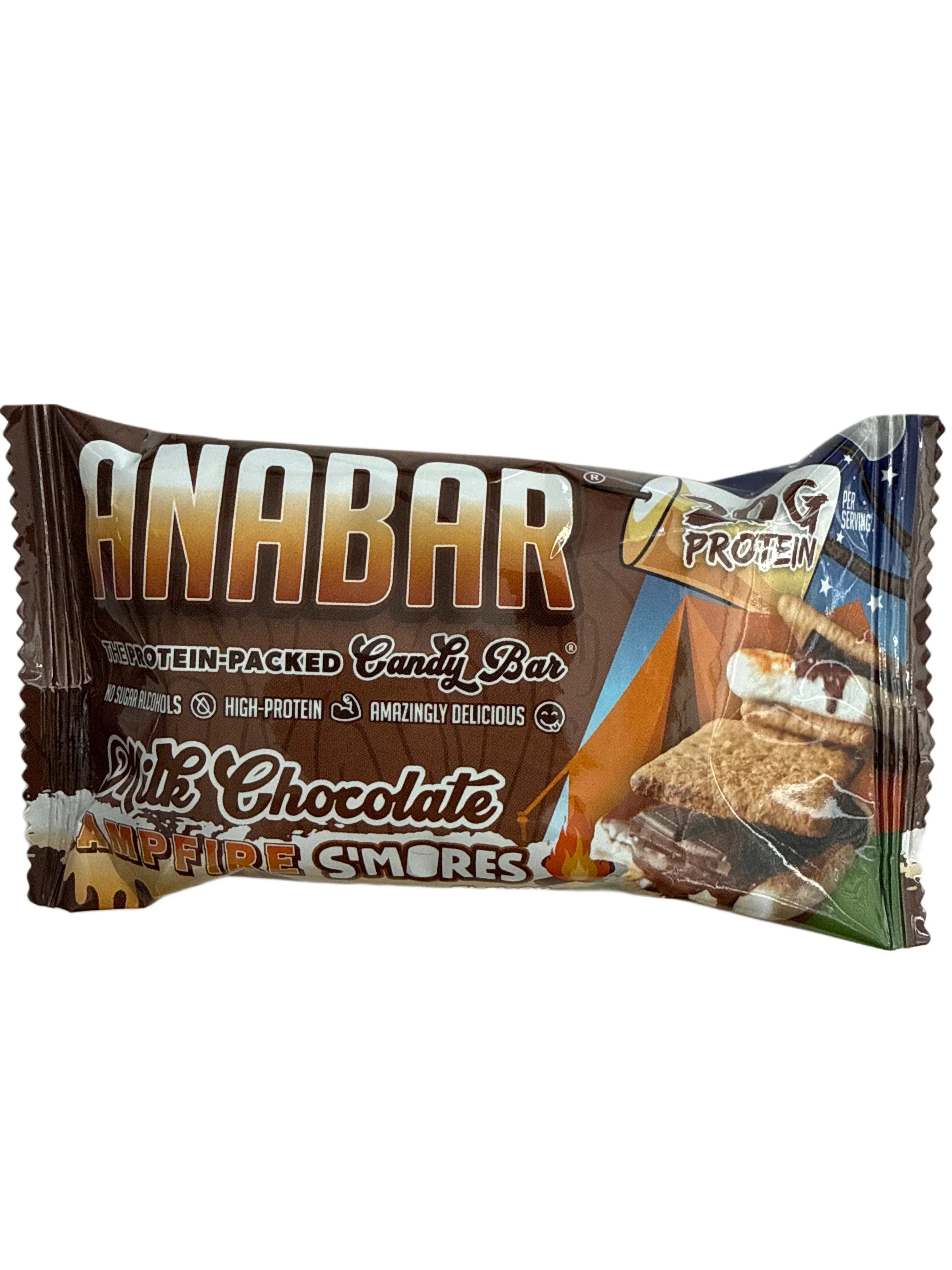 Anabar Milk Chocolate Campfire S'mores Flavour protein Bar 68G - U.S Edition