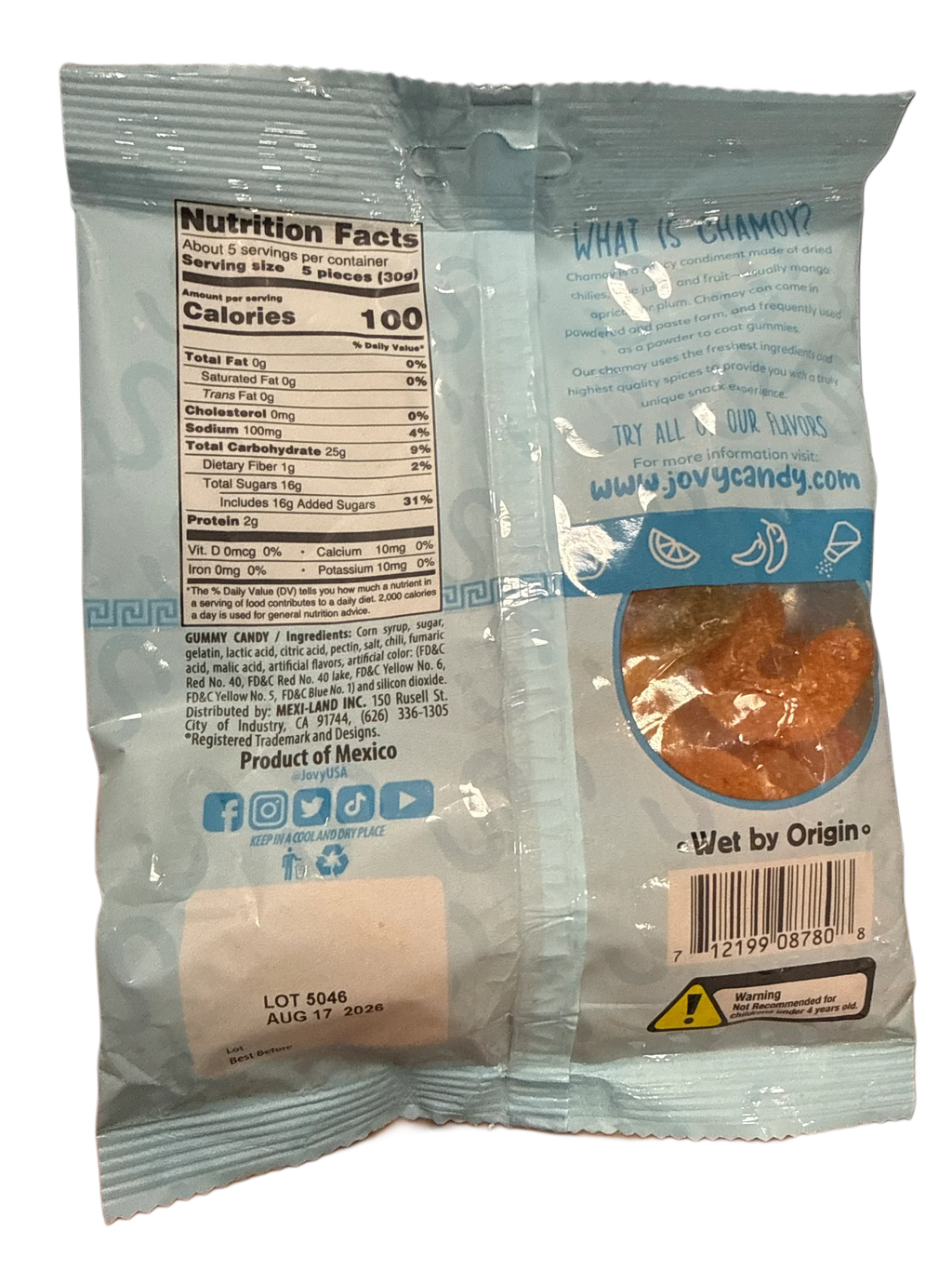 Chamoy Spicy Worms Mixed Fruit Gummy Candy 141.7G - Mexico Edition