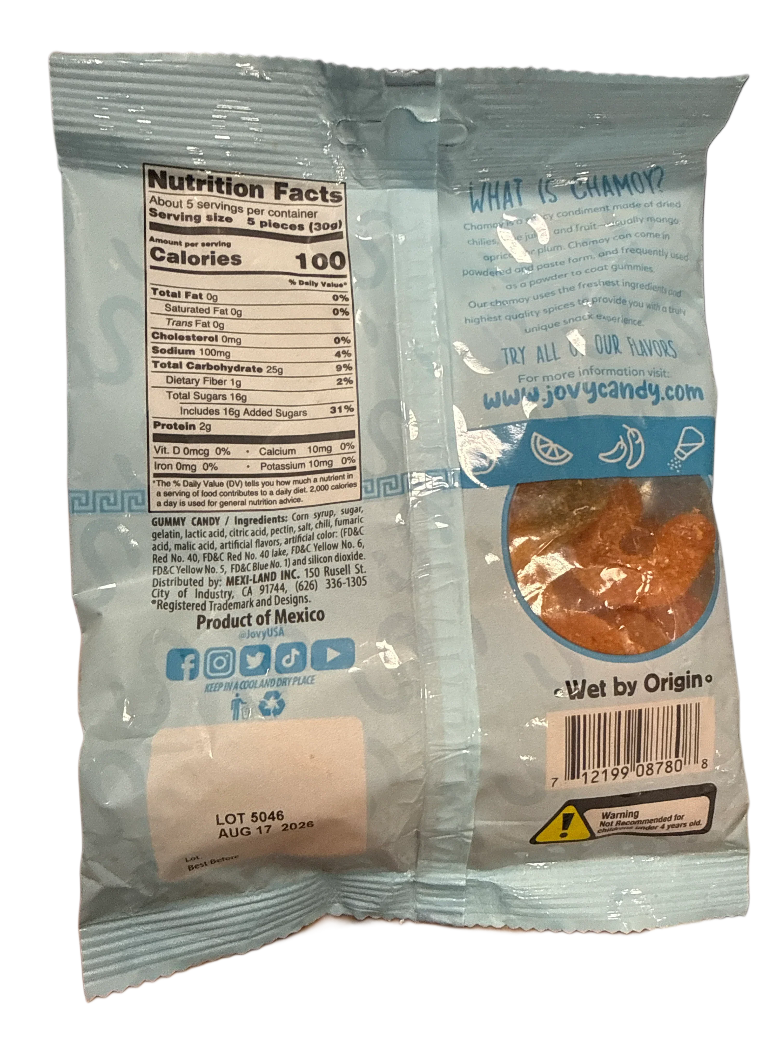 Chamoy Spicy Worms Mixed Fruit Gummy Candy 141.7G - Mexico Edition