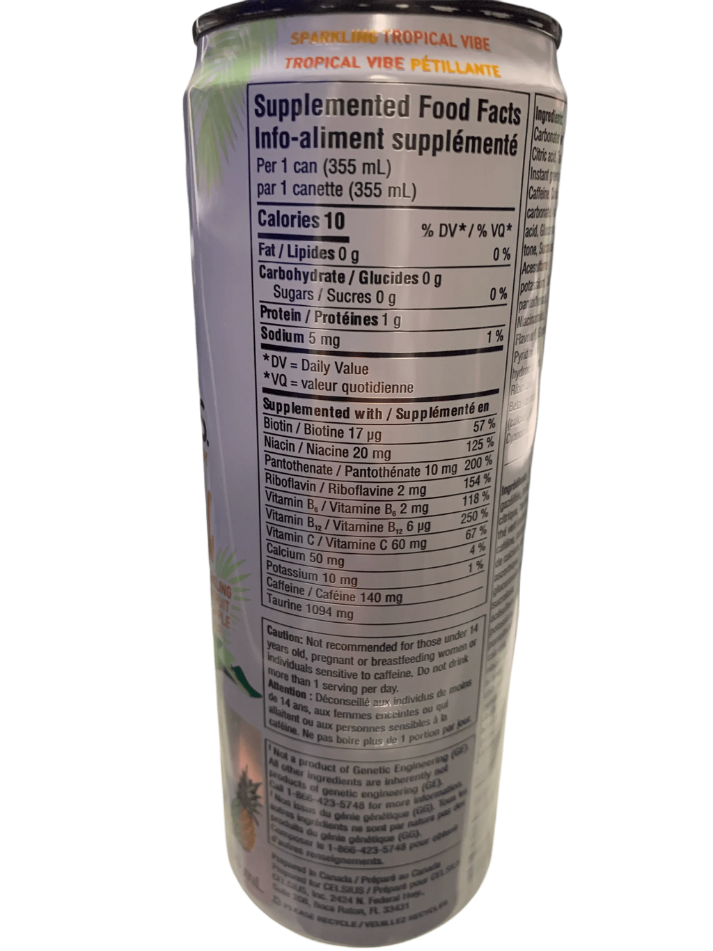 Celsius Tropical Vibe Zero Sugar Energy Drink 355ML - Canadian Edition