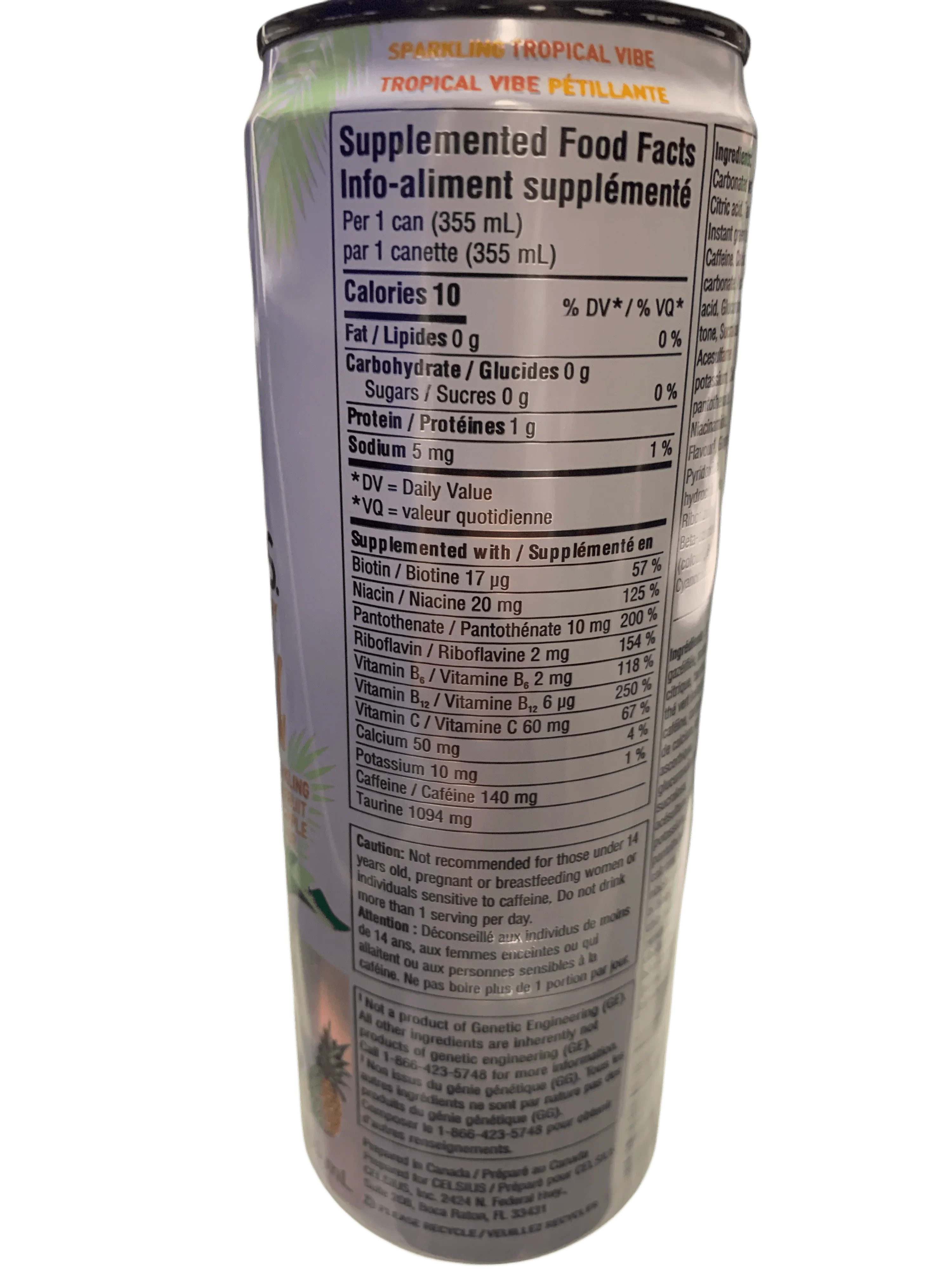 Celsius Tropical Vibe Zero Sugar Energy Drink 355ML - Canadian Edition