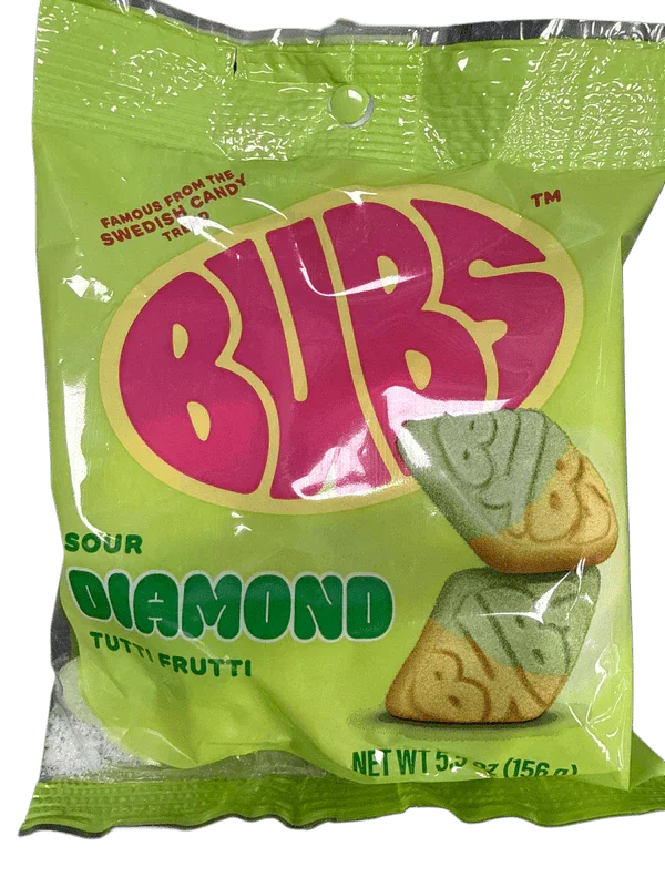 Bubs Sour Diamond Tutti Frutti Candy 156G - Sweden Edition