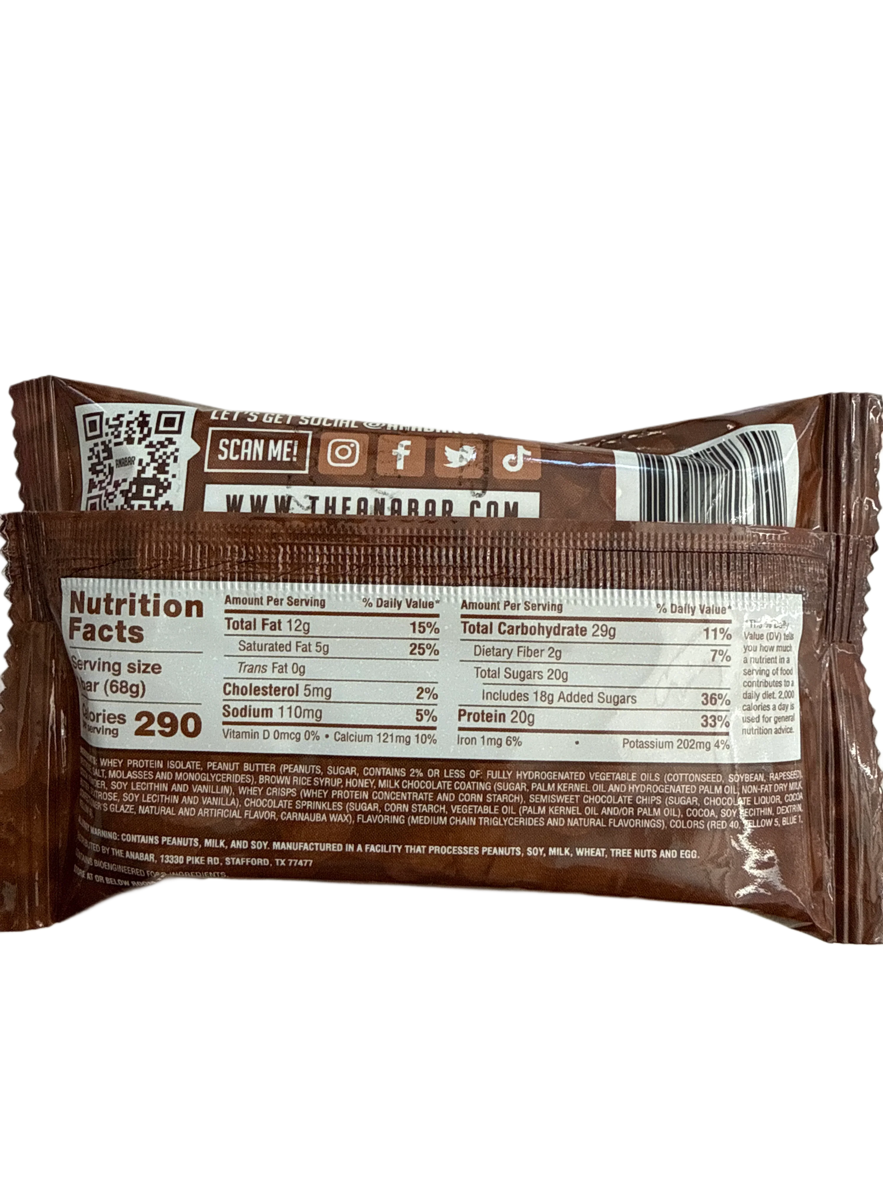 Anabar Triple Chocolate Wasted Flavour protein Bar 68G - U.S Edition