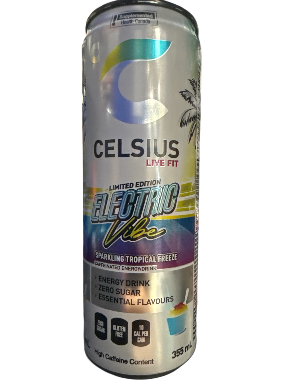 Celsius Limited Edition Zero Sugar Electric Vibe Sparkling Tropical Freeze Energy Drink 355ML - Canadian Edition