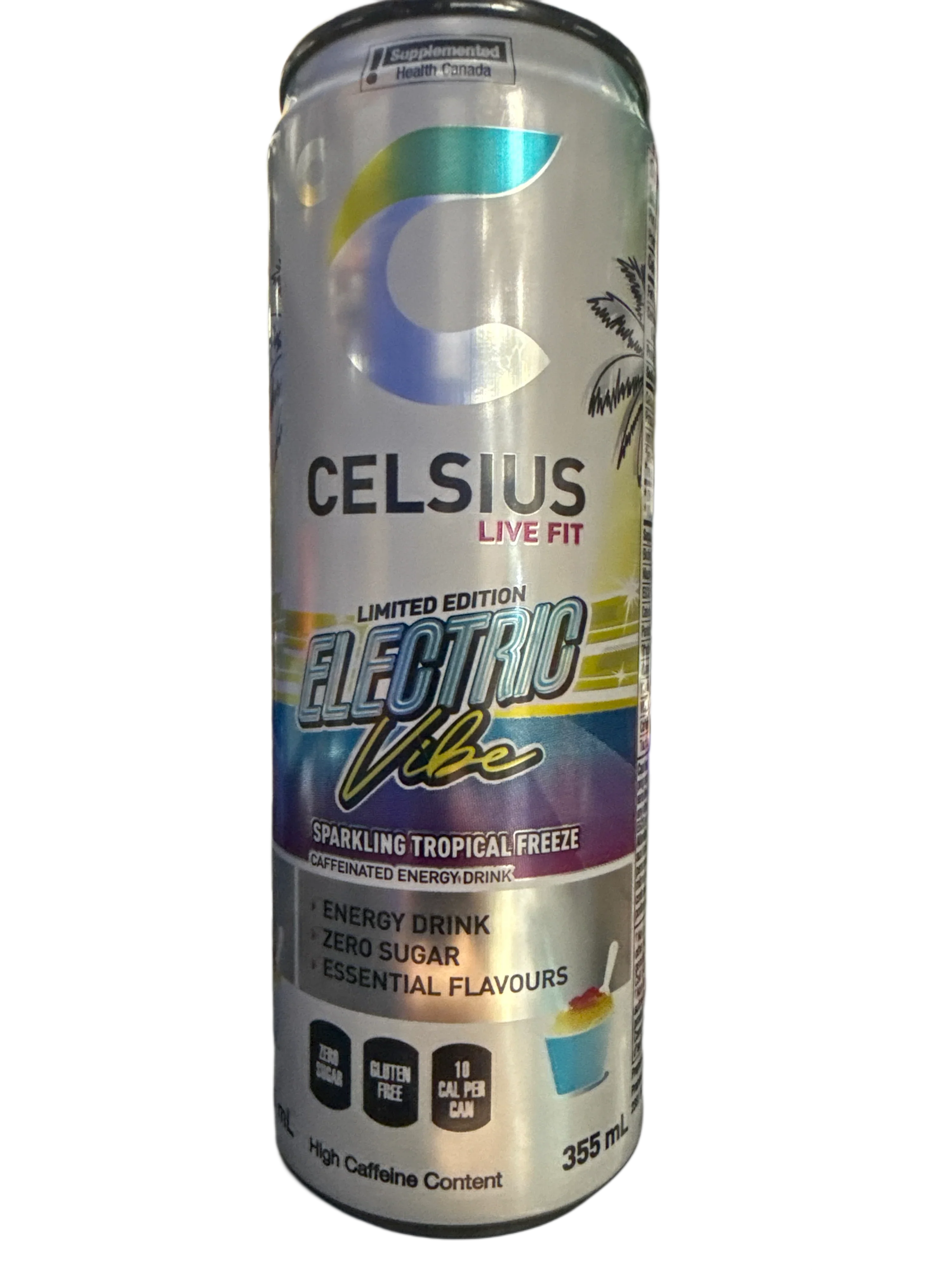 Celsius Limited Edition Zero Sugar Electric Vibe Sparkling Tropical Freeze Energy Drink 355ML - Canadian Edition
