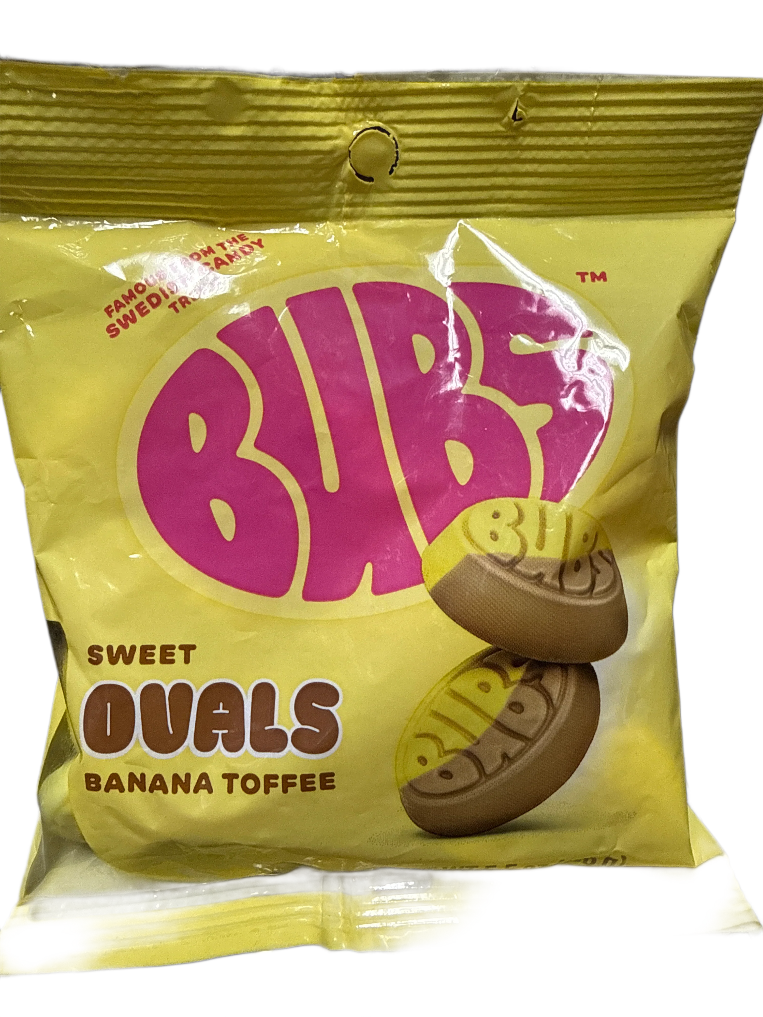Bubs Goody Sour Ovals Banana Toffee Candy 175G - Swedish Edition