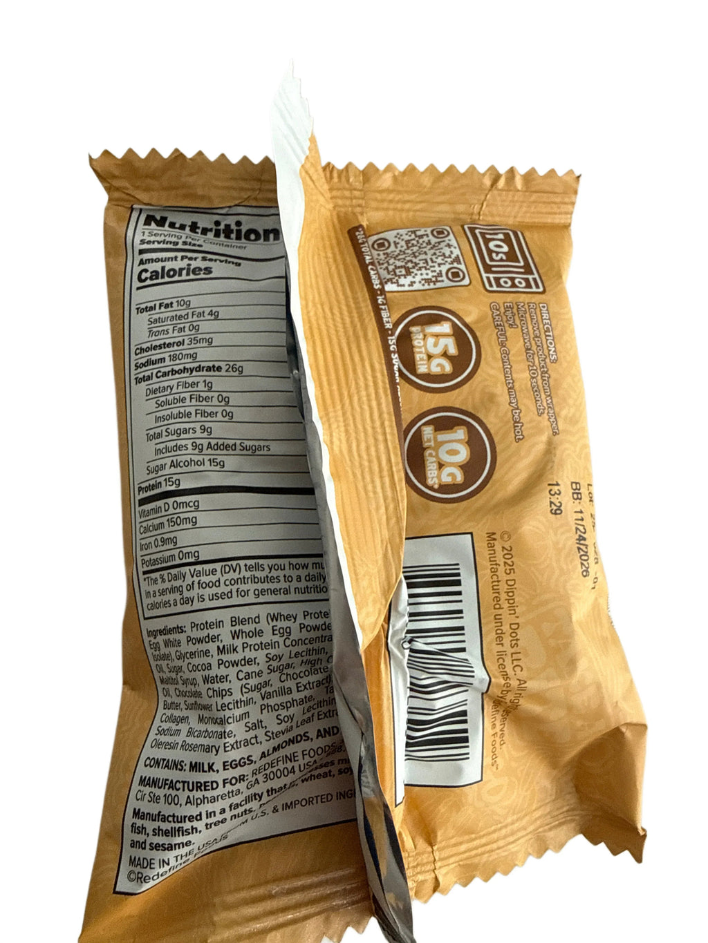 Dippin Dots 15 Gram Chocolate Chip Cookie Protein Donut 75G - U.S Edition