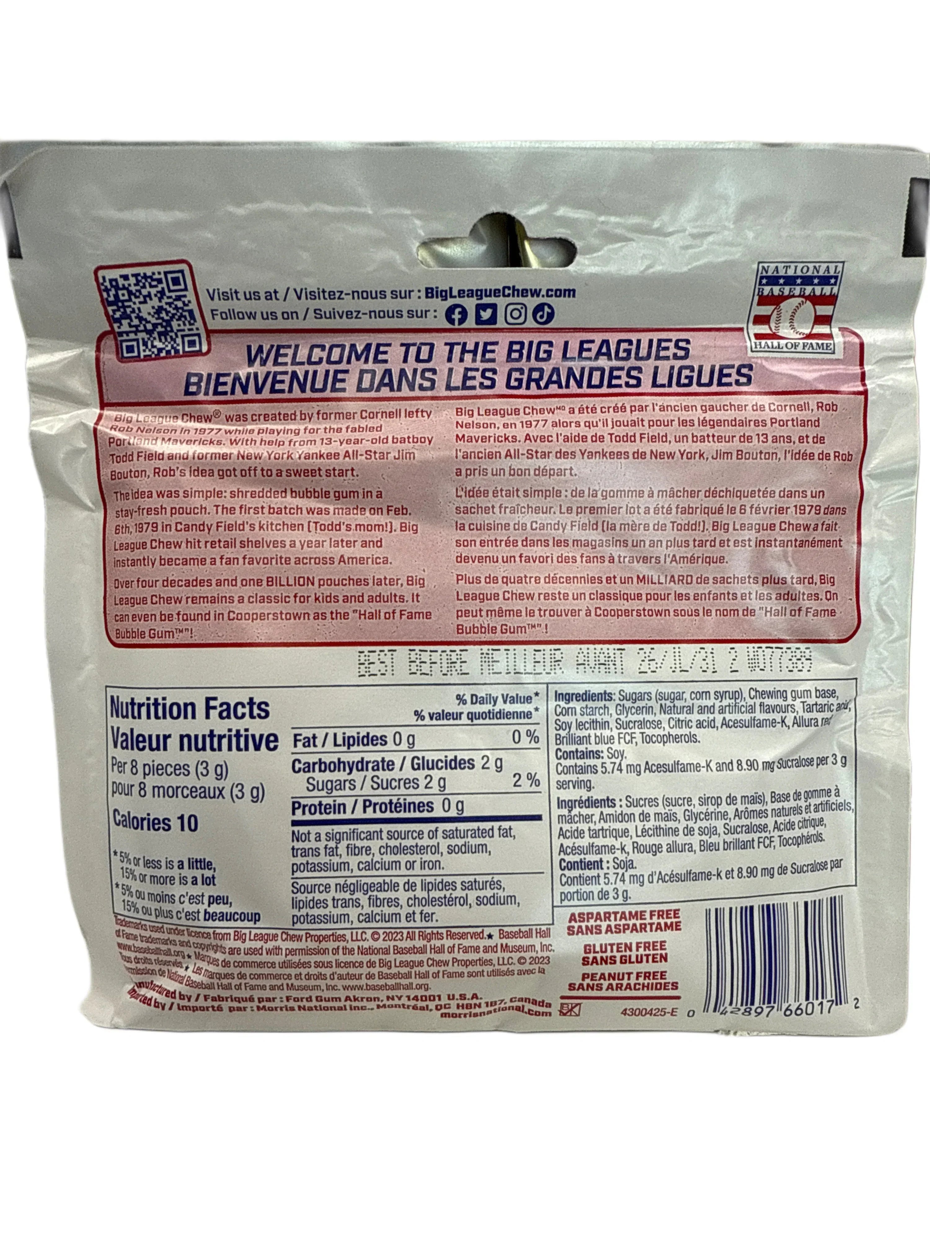 Big League Chew Ground Ball Grape Flavour 60G - U.S Edition