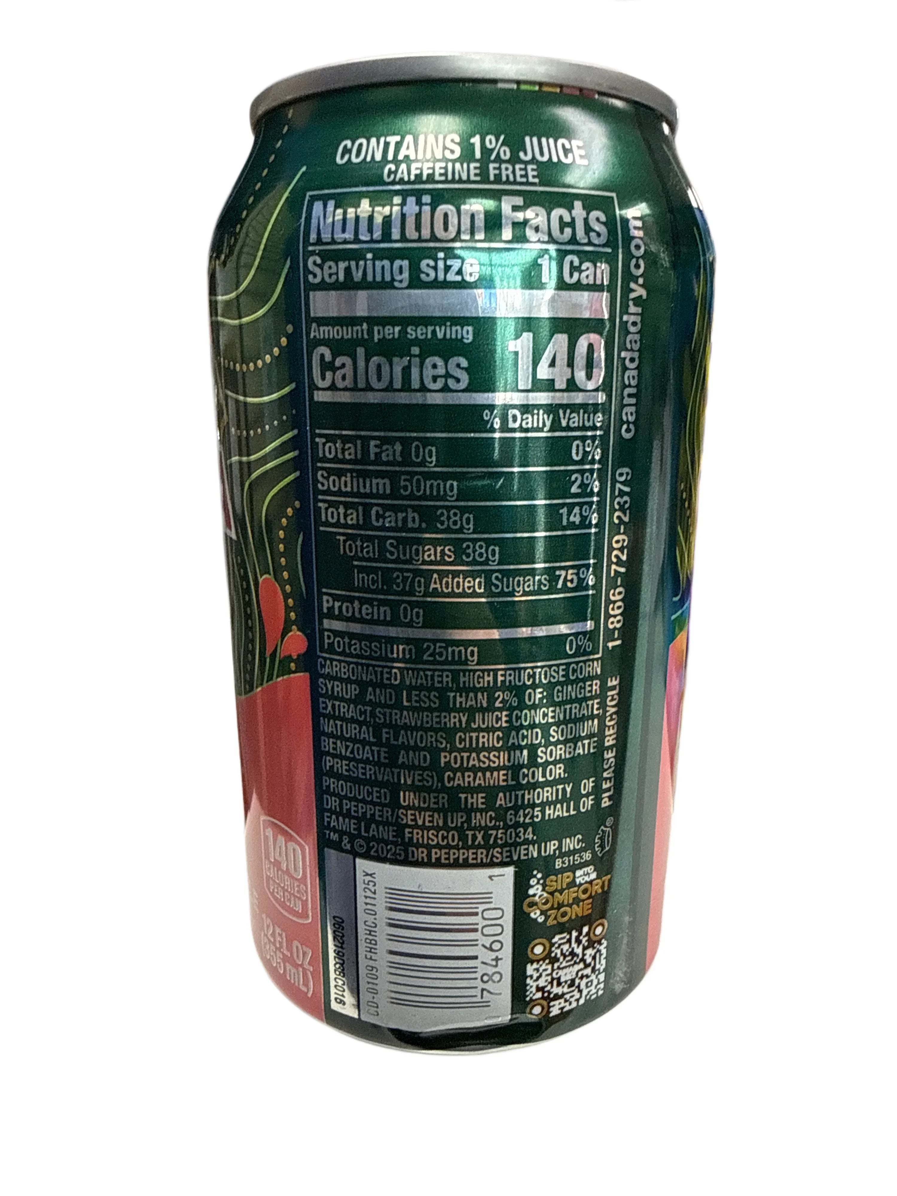 Canada Dry Strawberry Fruit Splash 355ML - U.S Edition