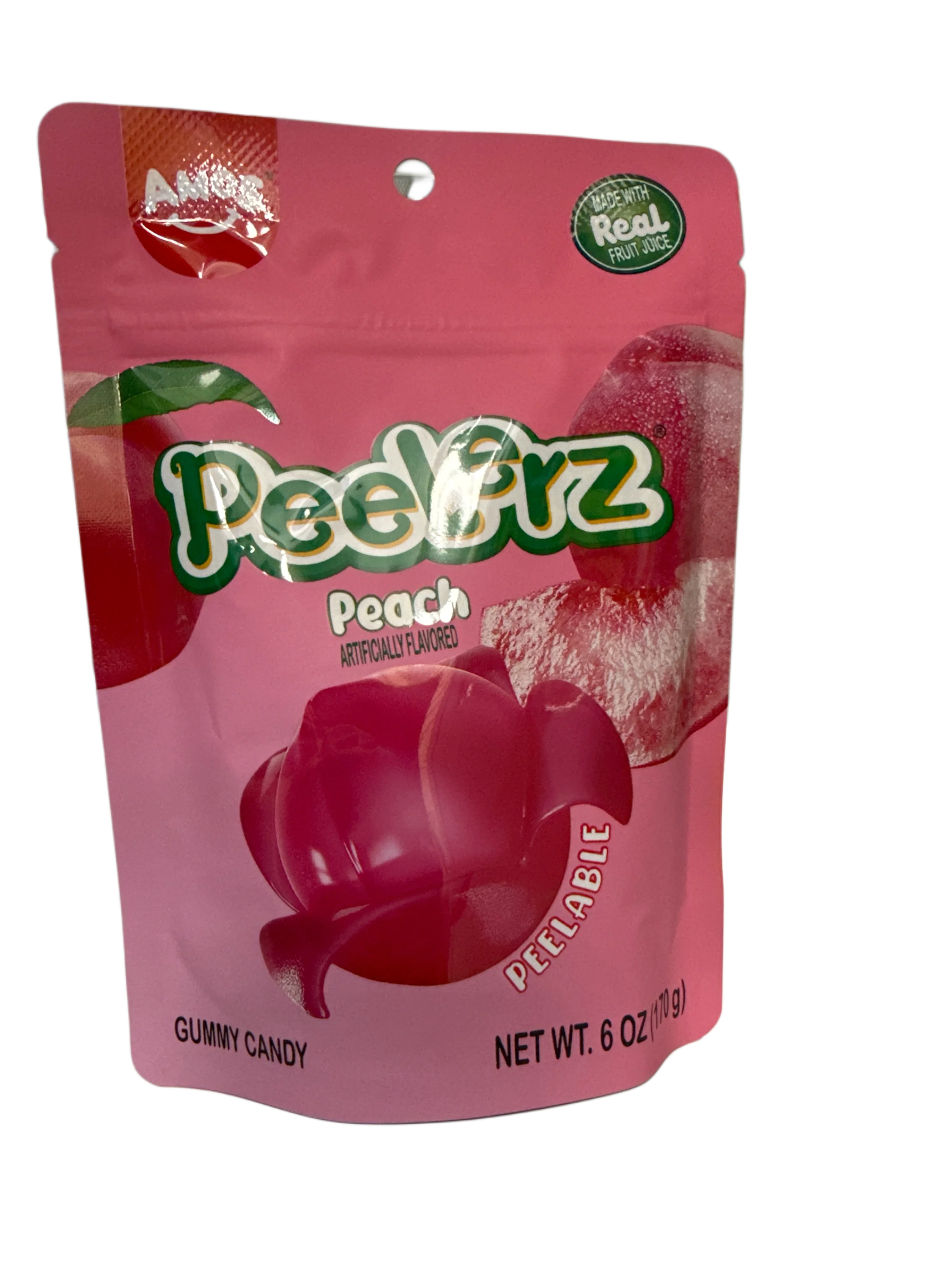 Amos Peelerz Peach Peelable Gummy Candy 170G - U.S Edition